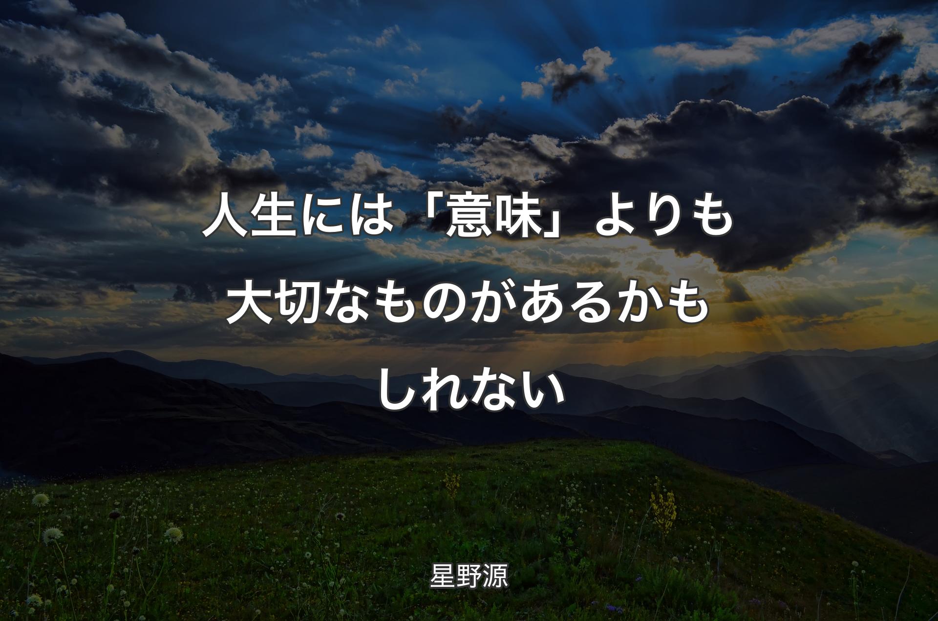 人生には「意味」よりも大切なものがあるかもしれない - 星野源