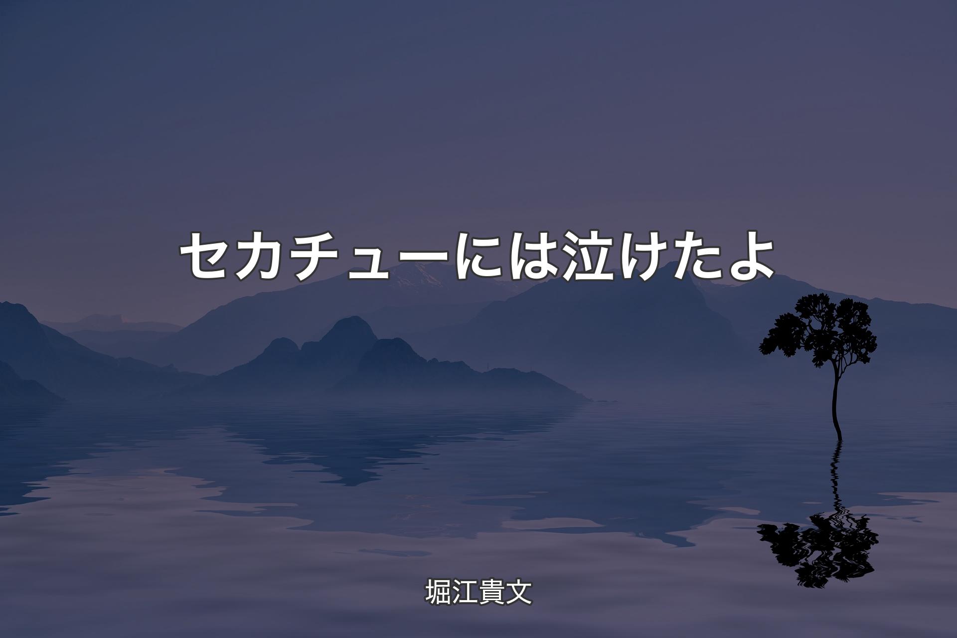 セカチューには泣けたよ - 堀江貴文