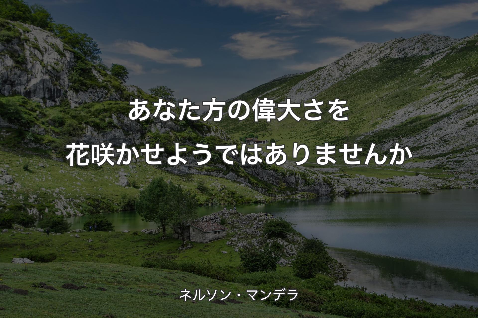 【背景1】あなた方の偉大さを花咲かせようではありませんか - ネルソン・マンデラ