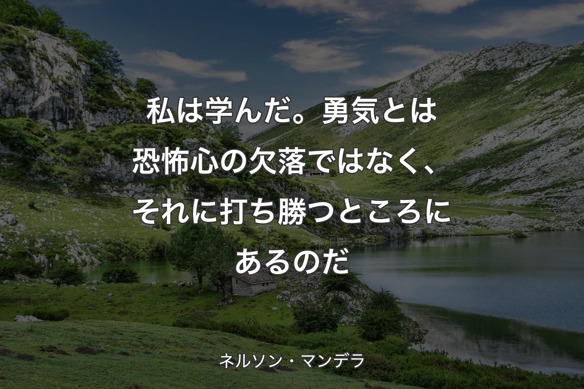 【背景1】私は学んだ。勇気とは恐怖心の欠落ではなく、それに打ち勝つところにあるのだ - ネルソン・マンデラ