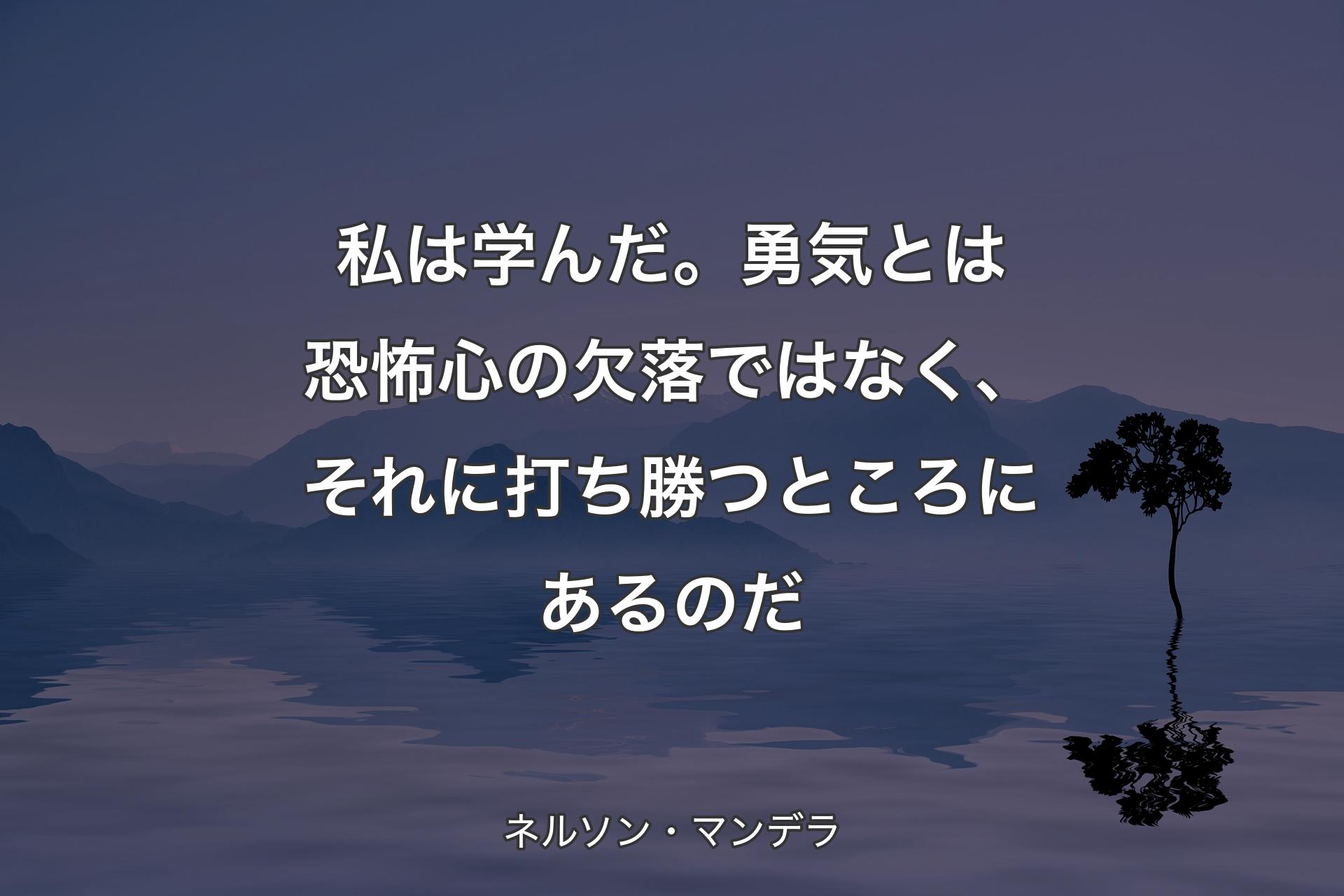 【背景4】私は学んだ。勇気とは恐怖心の欠落ではなく、それに打ち勝つところにあるのだ - ネルソン・マンデラ