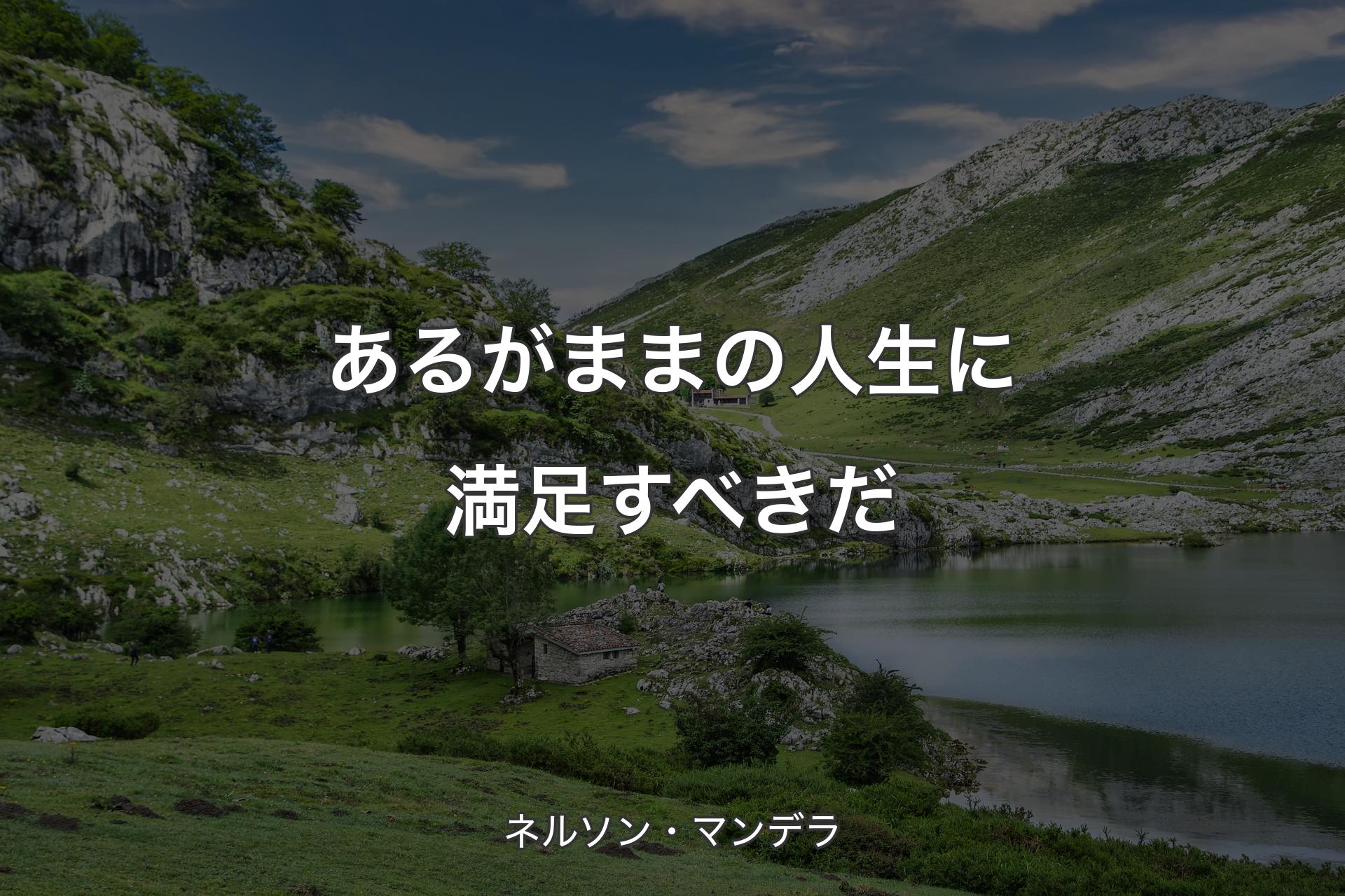 あるがままの人生に満足すべきだ - ネルソン・マンデラ