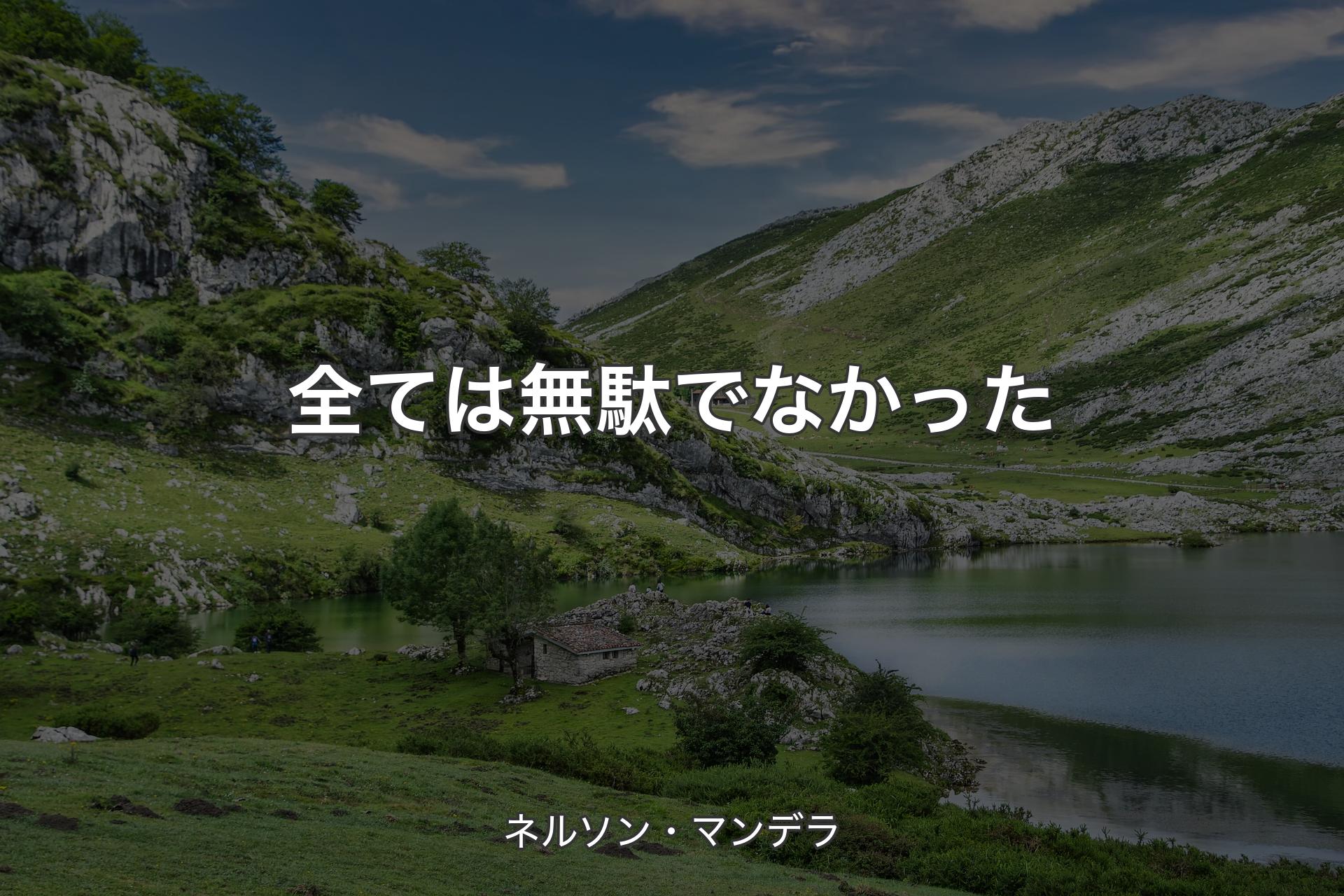 【背景1】全ては無駄でなかった - ネルソン・マンデラ