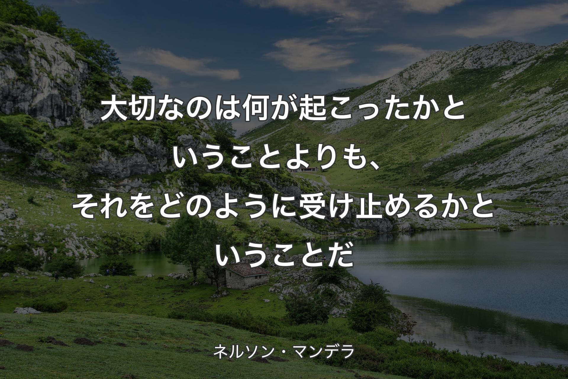 大切なのは何が起こったかということよりも、それをどのように受け止めるかということだ - ネルソン・マンデラ