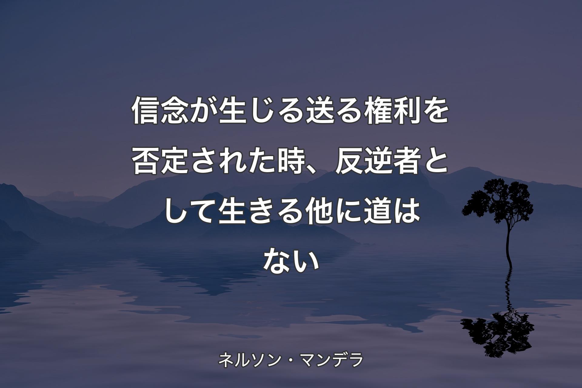 【背景4】信念が生じる送る権利を否定された時、反逆者として生きる他に道はない - ネルソン・マンデラ