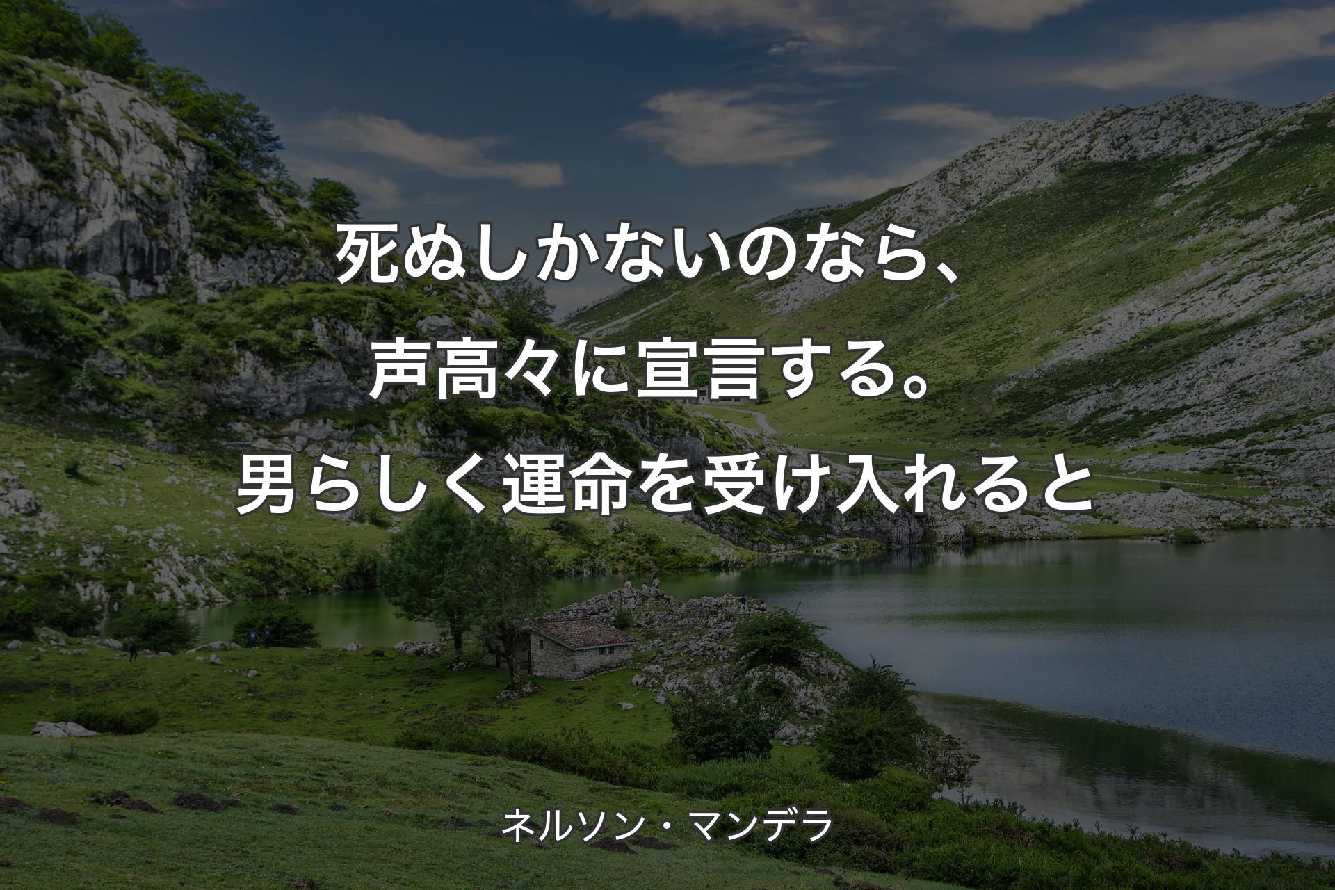 【背景1】死ぬしかないのなら、声高々に宣言する。男らしく運命を受け入れると - ネルソン・マンデラ