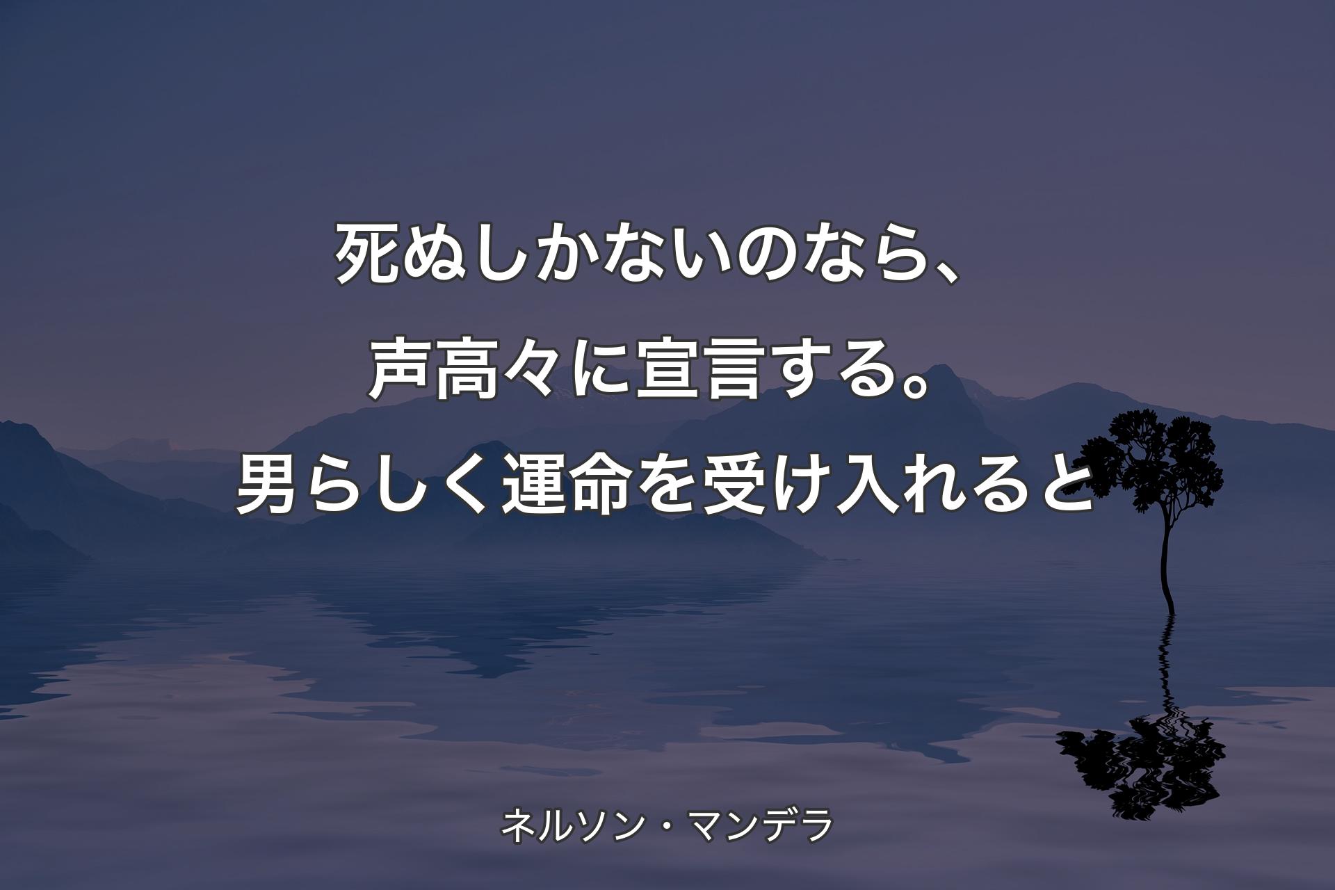 【背景4】死ぬしかないのなら、声高々に宣言する。男らしく運命を受け入れると - ネルソン・マンデラ