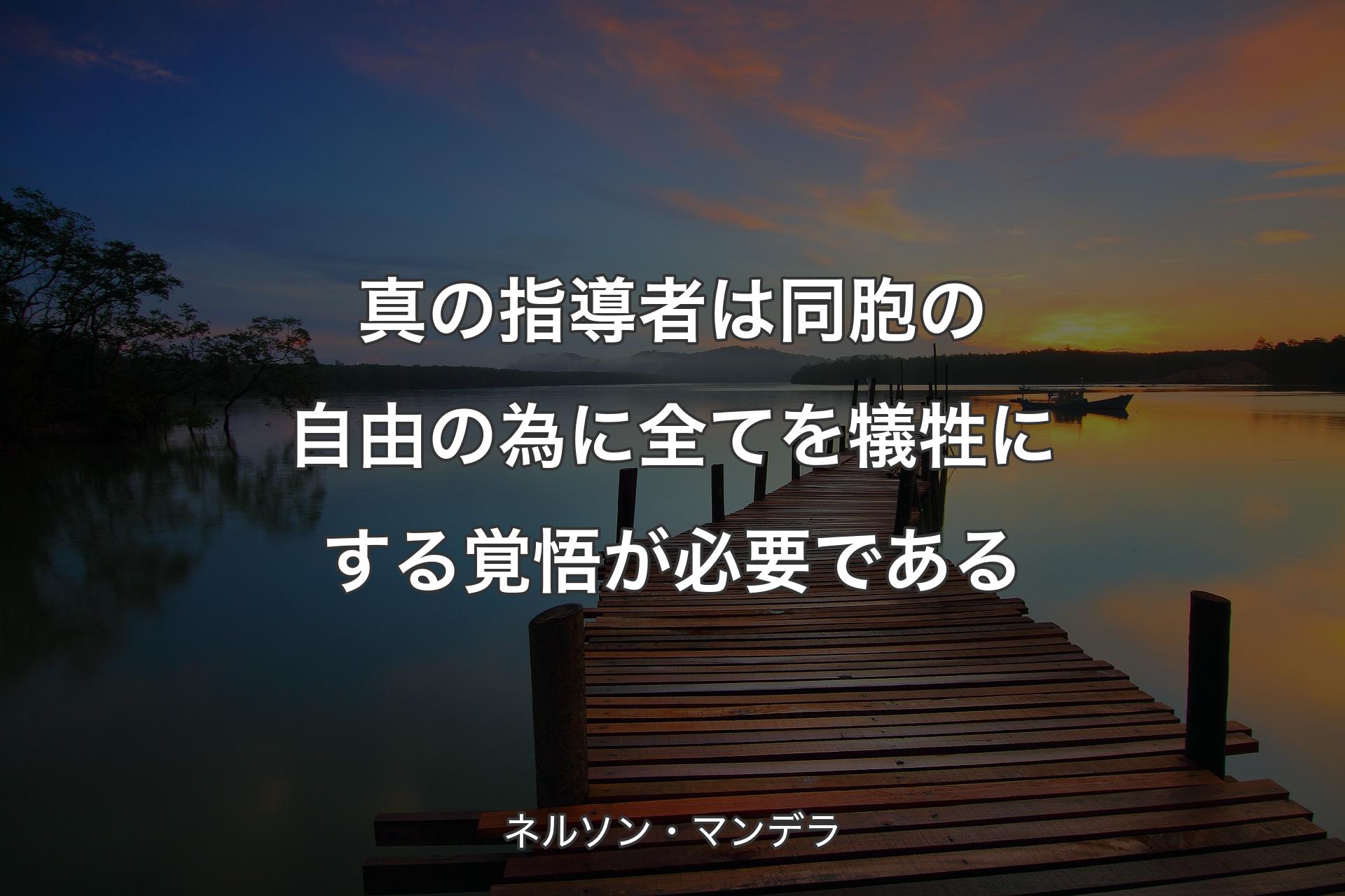 【背景3】真の指導者は同胞の自由の為に全てを犠牲にする覚悟が必要である - ネルソン・マンデラ