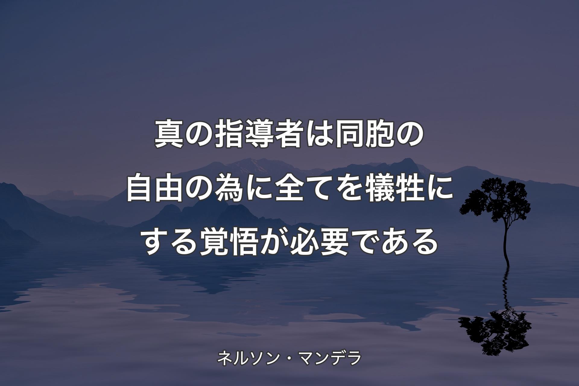 【背景4】真の指導者は同胞の自由の為に全てを犠牲にする覚悟が必要である - ネルソン・マンデラ