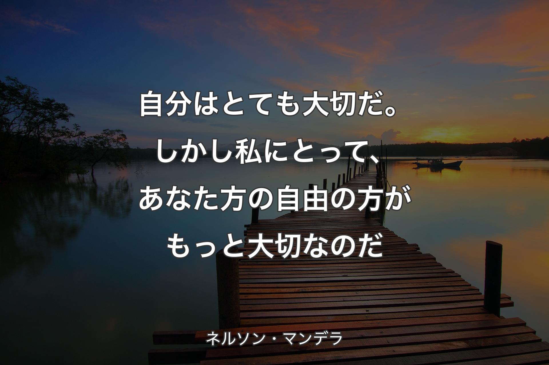 【背景3】自分はとても大切だ。しかし私にとって、あなた方の自由の方がもっと大切なのだ - ネルソン・�マンデラ