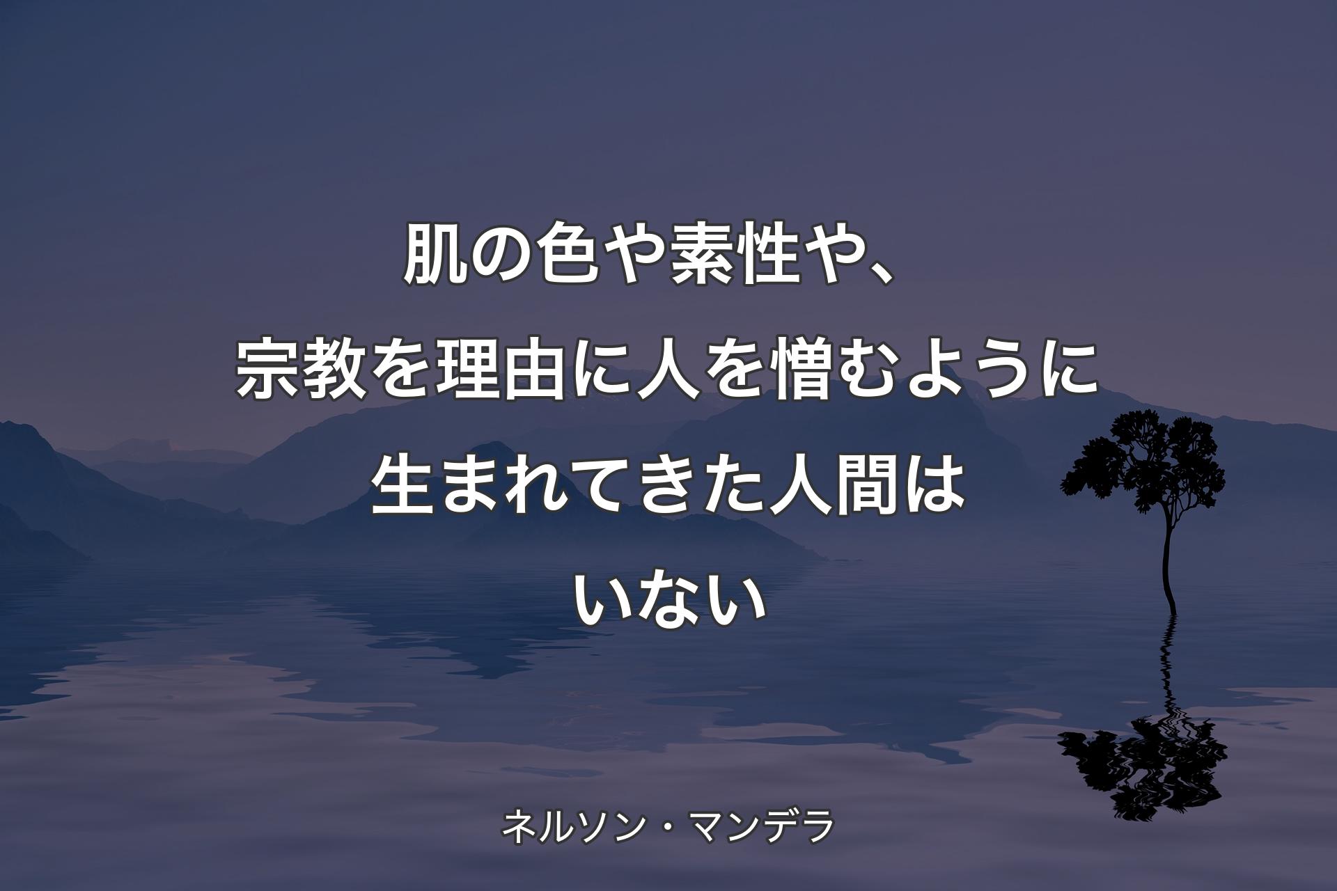 【背景4】肌の色や素性や、宗教を理由に人を憎むように生まれてきた人間はいない - ネルソン・マンデラ