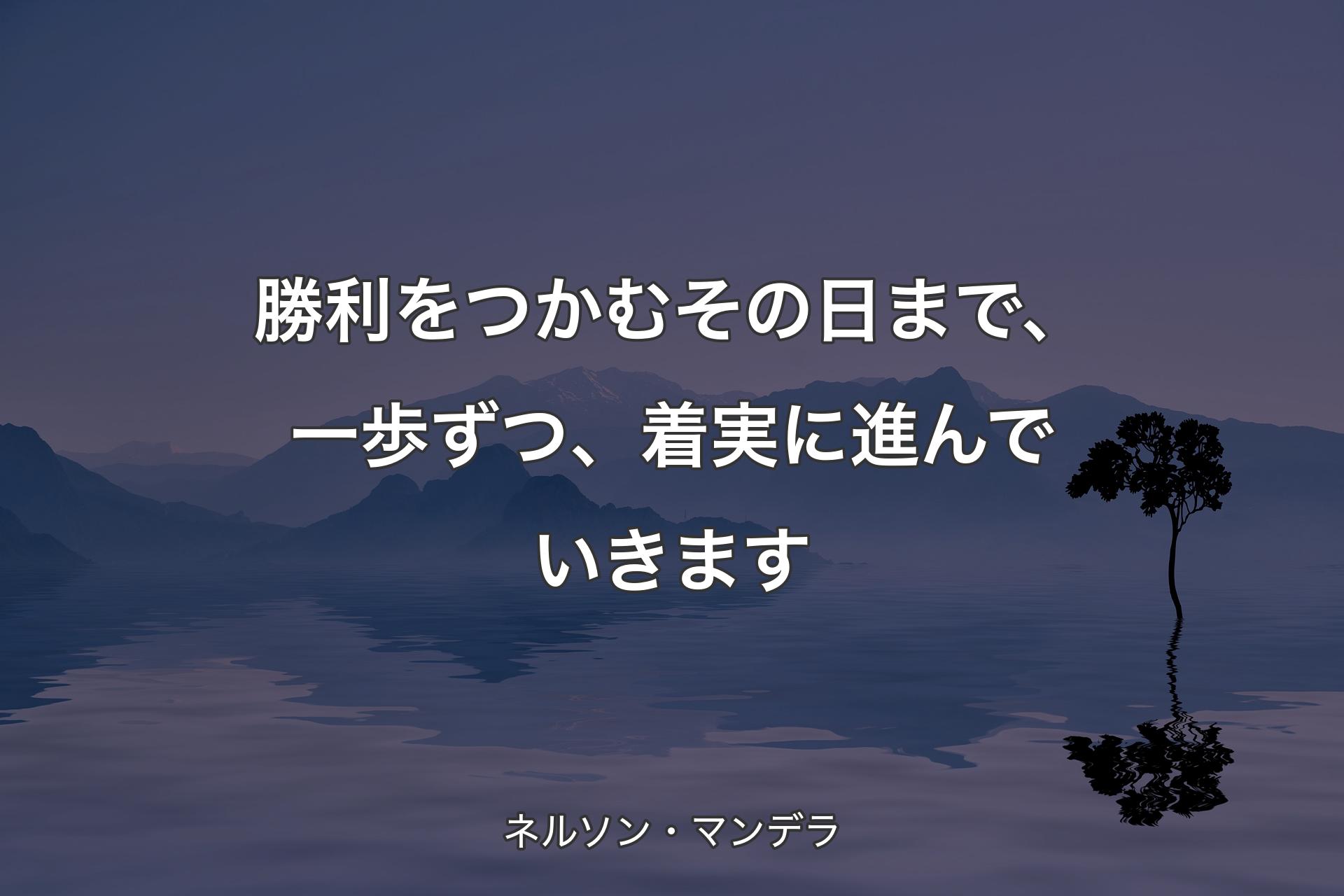 【背景4】勝利をつかむその日まで、一歩ずつ、着実に進んでいきます - ネルソン・マンデラ