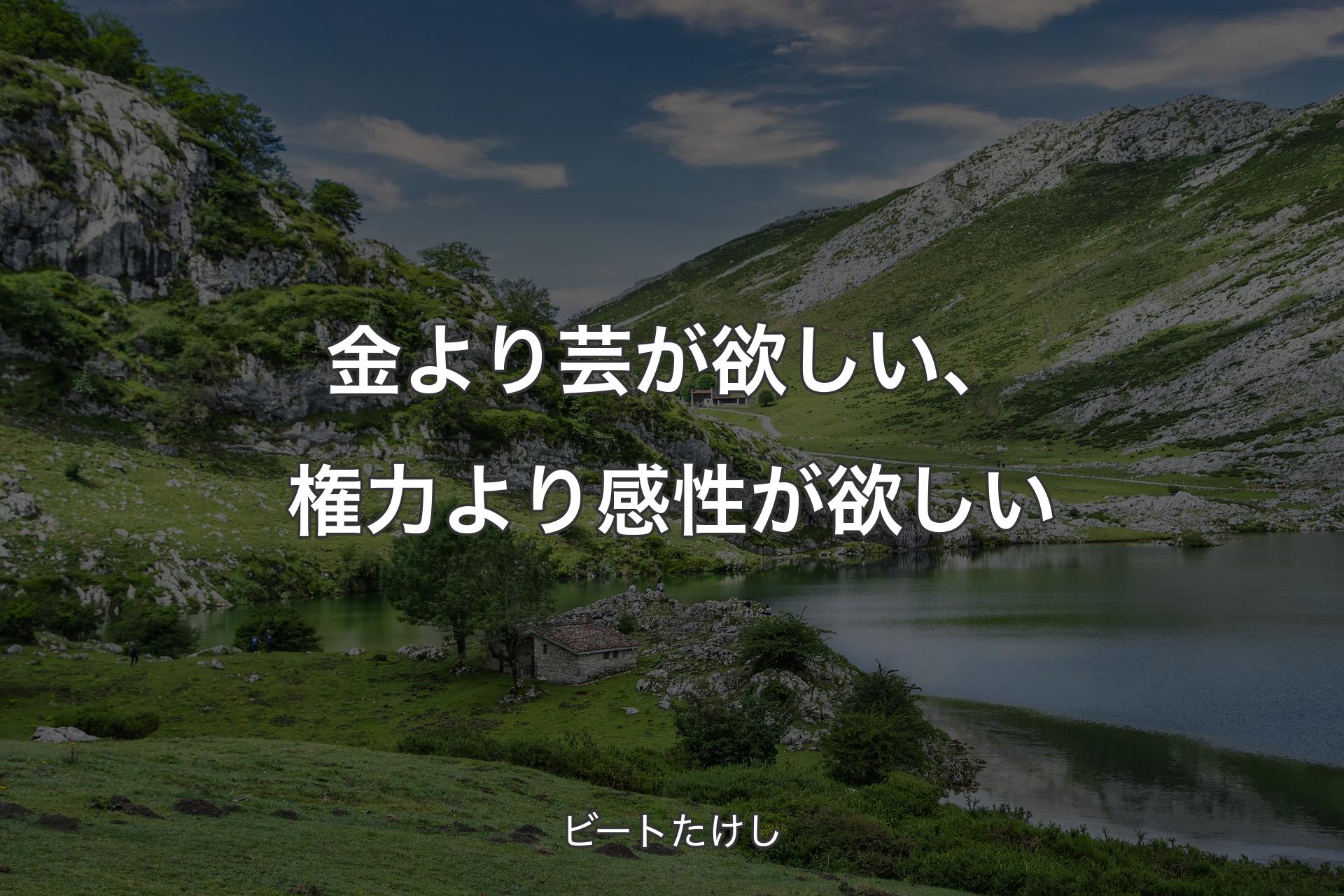 【背景1】金より芸が欲しい、権力より感性が欲しい - ビートたけし