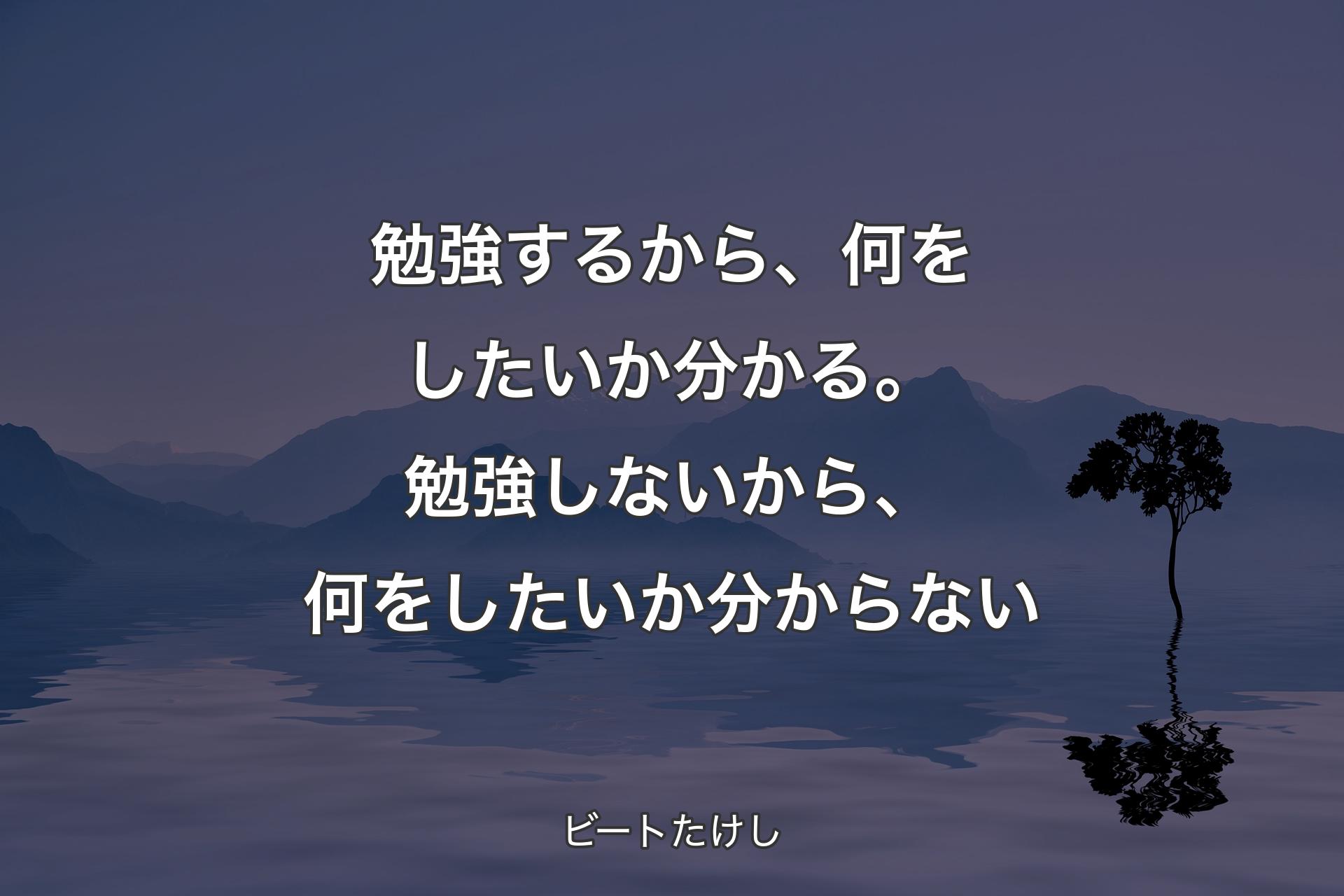 【背景4】勉強するから、何をしたいか分かる。勉強しないから、何をしたいか分からない - ビートたけし