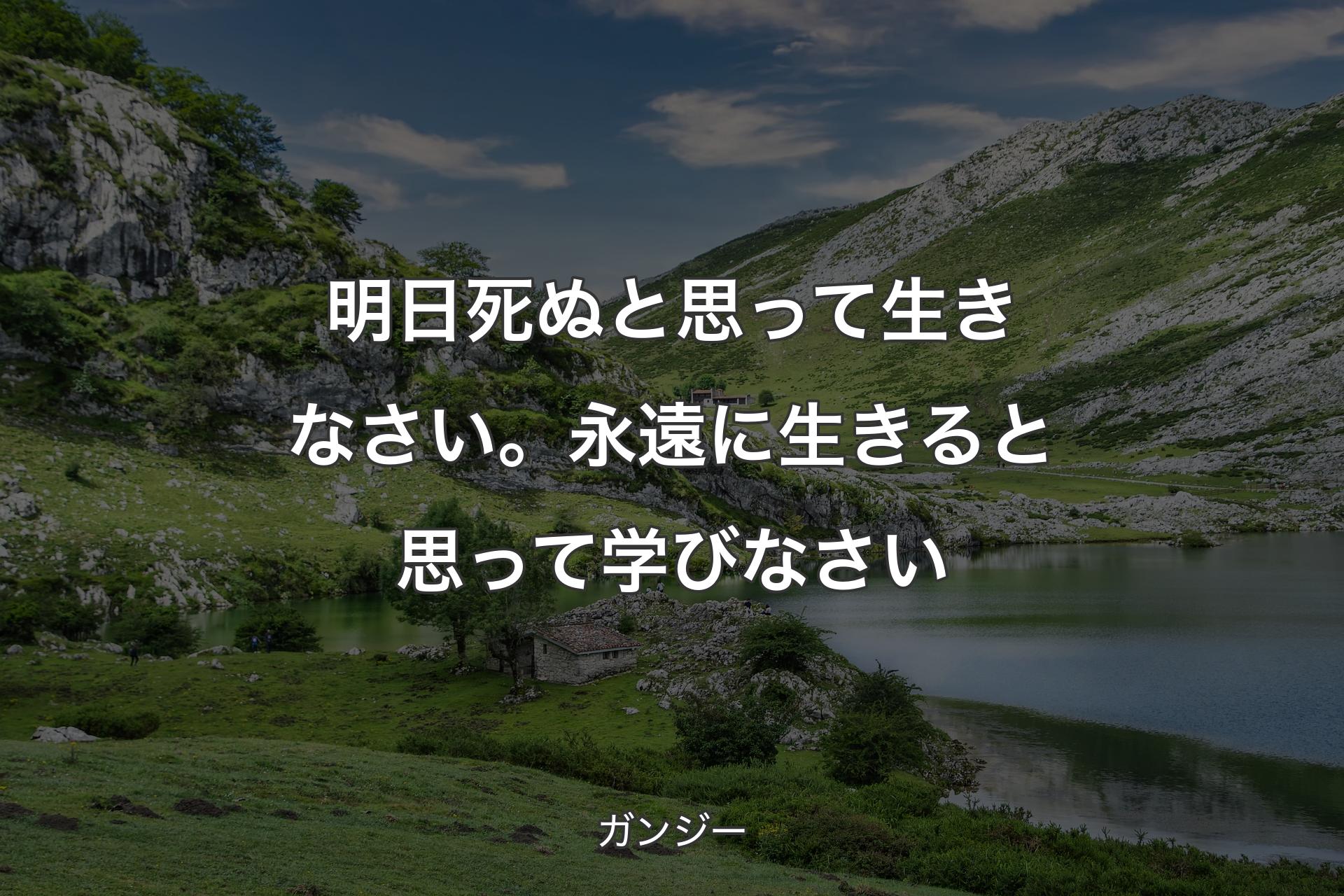 明日死ぬと思って生きなさい。永遠に生きると思って学びなさい - ガンジー