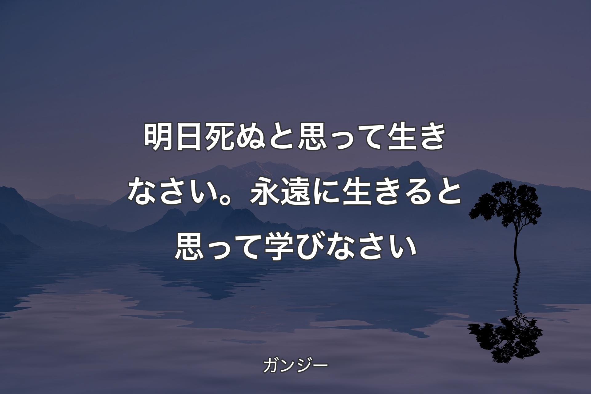 【背景4】明日死ぬ�と思って生きなさい。永遠に生きると思って学びなさい - ガンジー