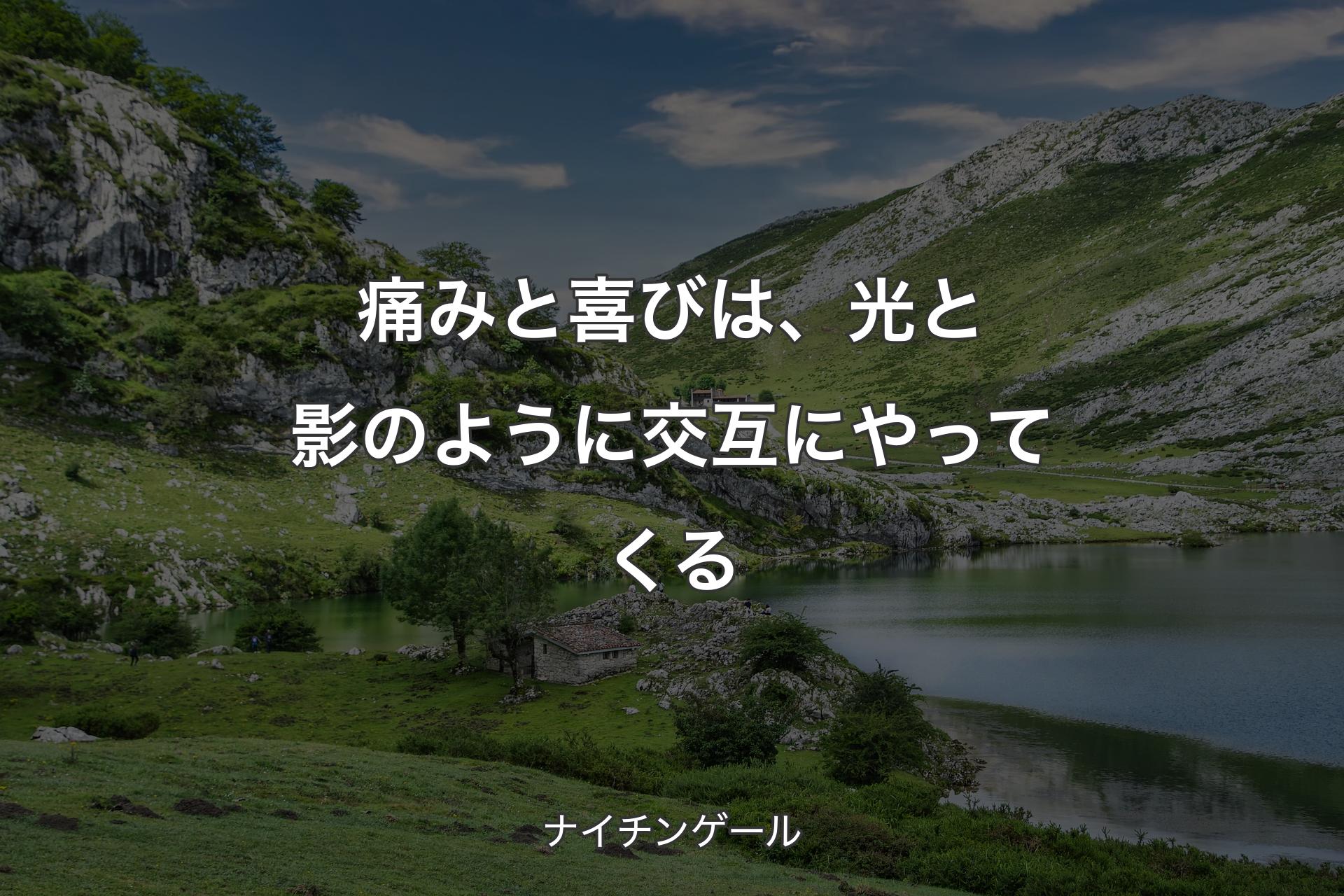 痛みと喜びは、光と影のように交互にやってくる - ナイチンゲール