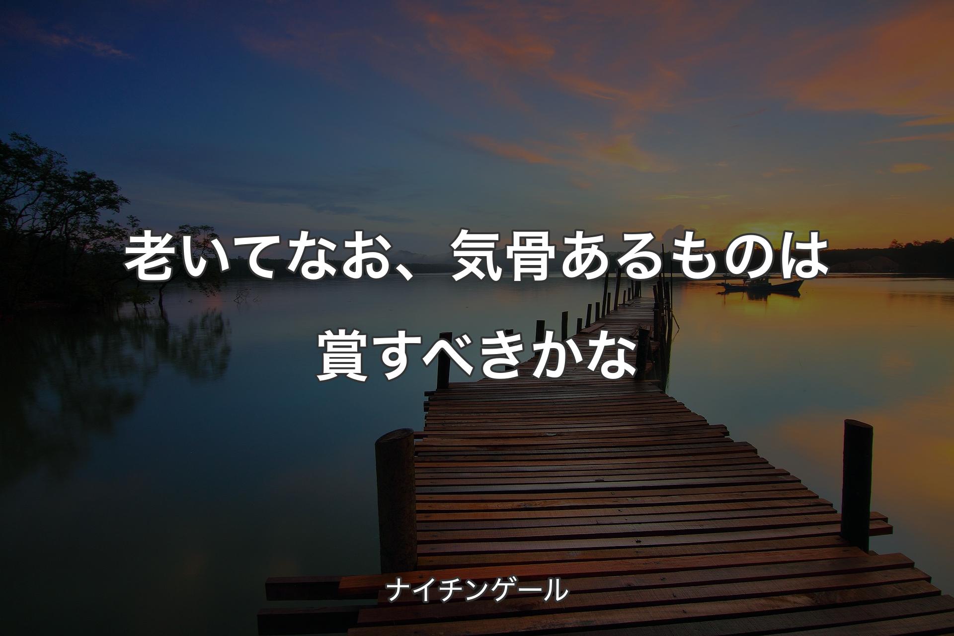 老いてなお、気骨あるものは賞すべきかな - ナイチンゲール