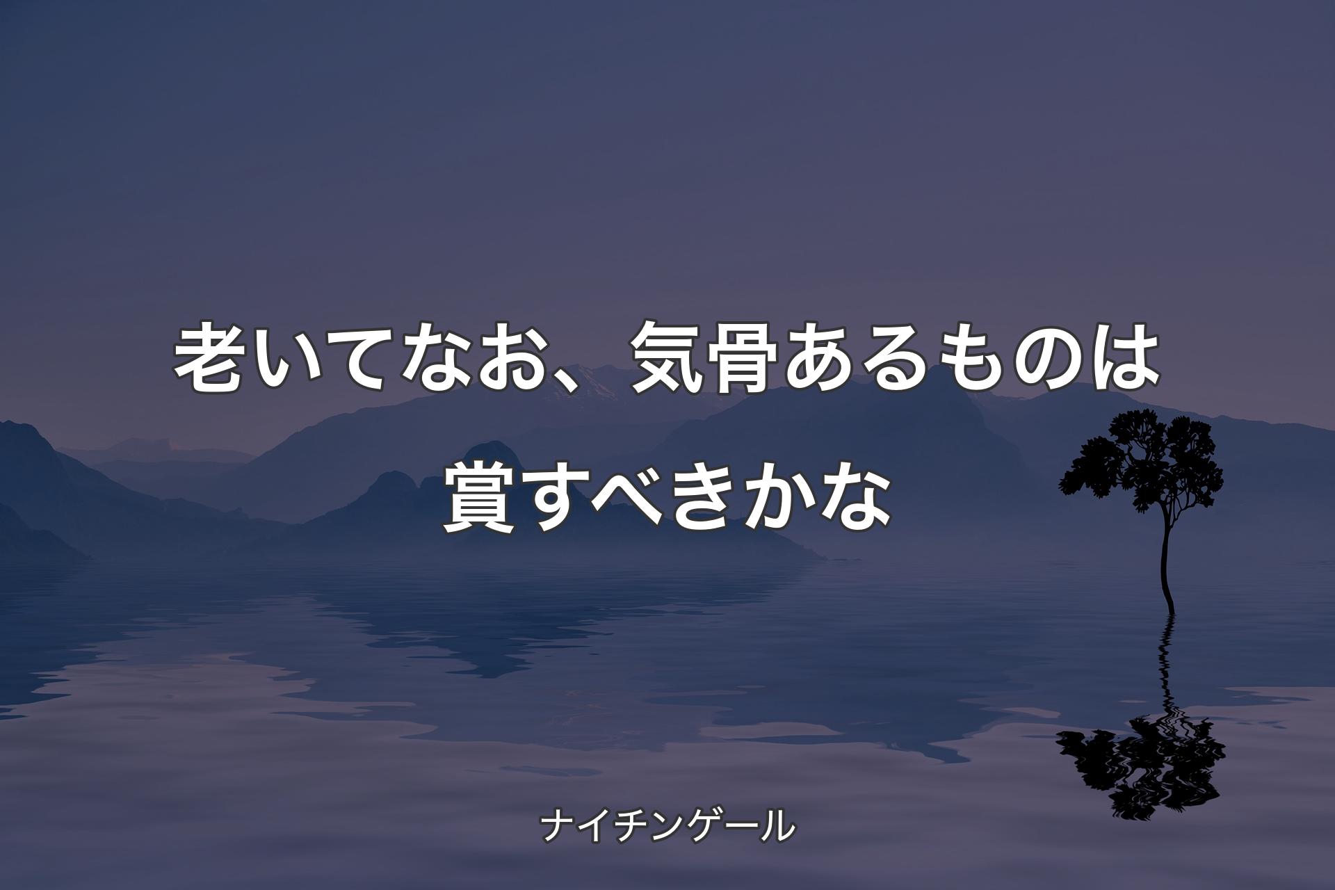 老いてなお、気骨あるものは賞すべきかな - ナイチンゲール