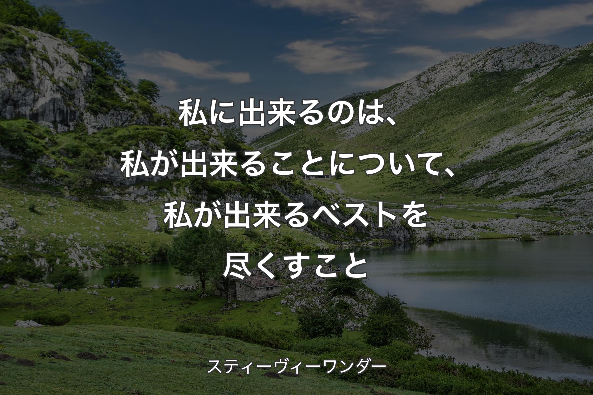 【背景1】私に出来るのは、私が出来ることについて、私が出来るベストを尽くすこと - スティーヴィーワンダー