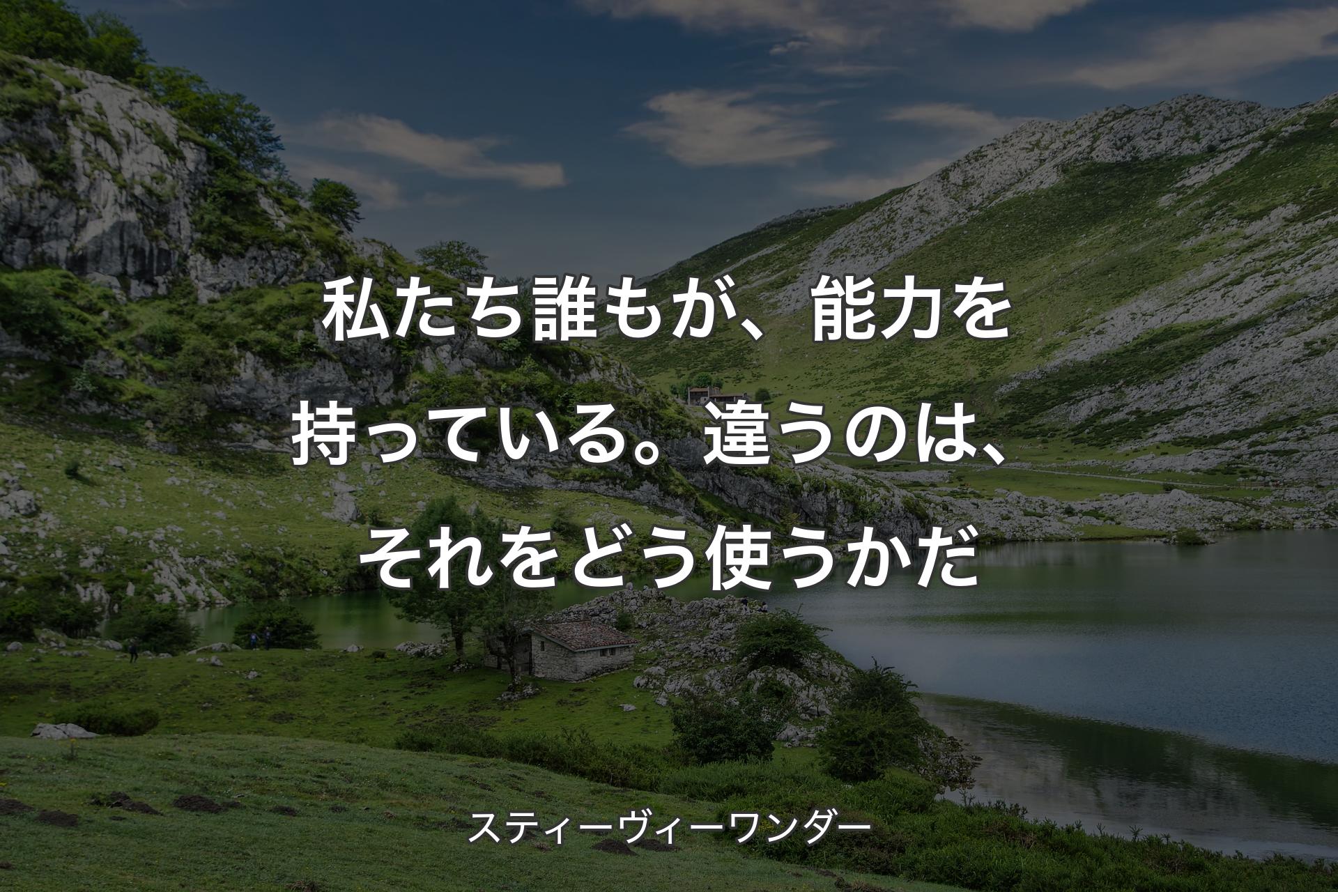 【背景1】私たち誰もが、能力を持っている。違うのは、それをどう使うかだ - スティーヴィーワンダー