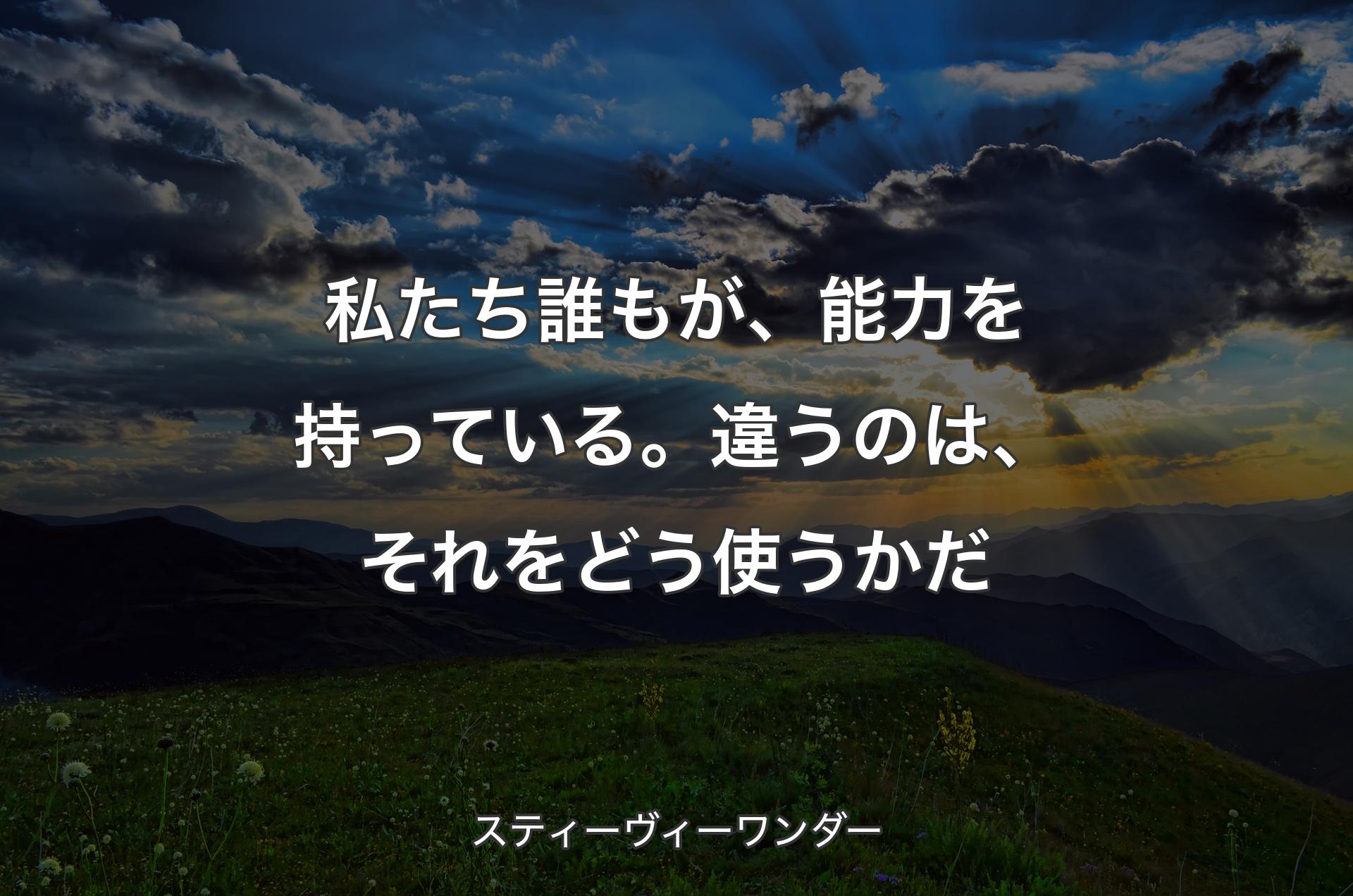 私たち誰もが、能力を持っている。違うのは、それをどう使うかだ - スティーヴィーワンダー