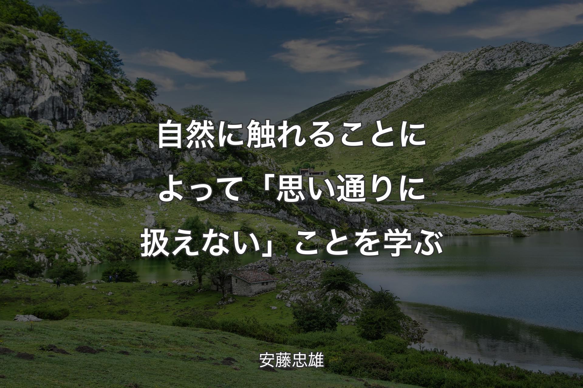 【背景1】自然に触れることによって「思い通りに扱えない」ことを学ぶ - 安藤忠雄