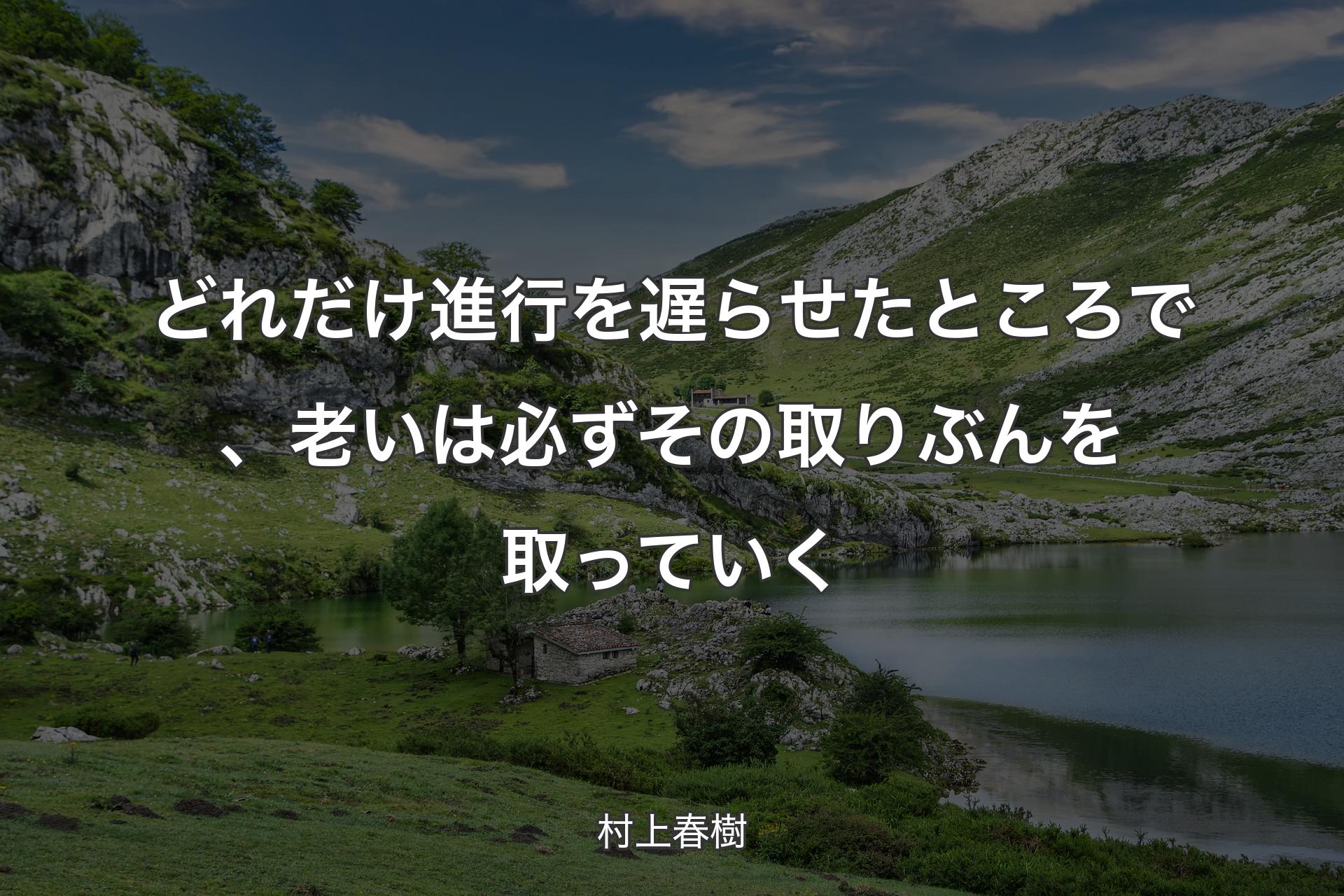 【背景1】どれだけ進行を遅らせたところで、老いは必ずその取りぶんを取っていく - 村上春樹