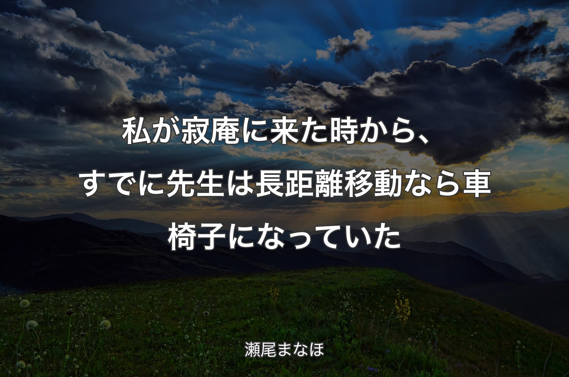 私が寂庵に来た時から、すでに先生は長距離移動なら車椅子になっていた - 瀬尾まなほ