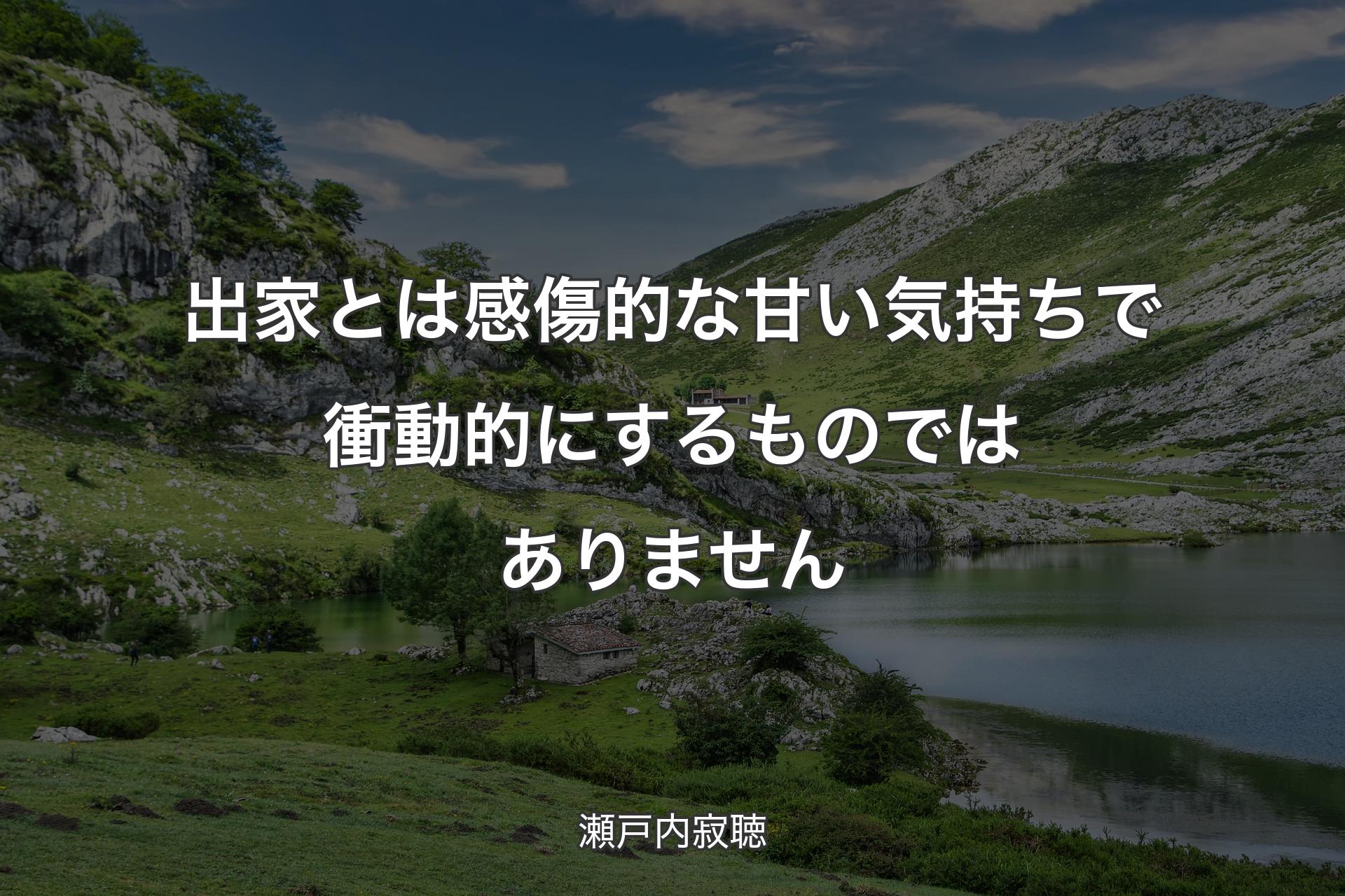 出家とは感傷的な甘い気持ちで衝動的にするものではありません - 瀬戸内寂聴