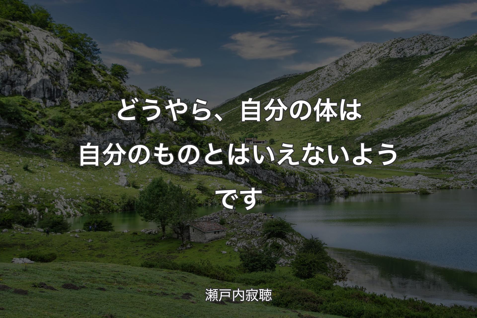 【背景1】どうやら、自分の体は自分のものとはいえないようです - 瀬戸内寂聴