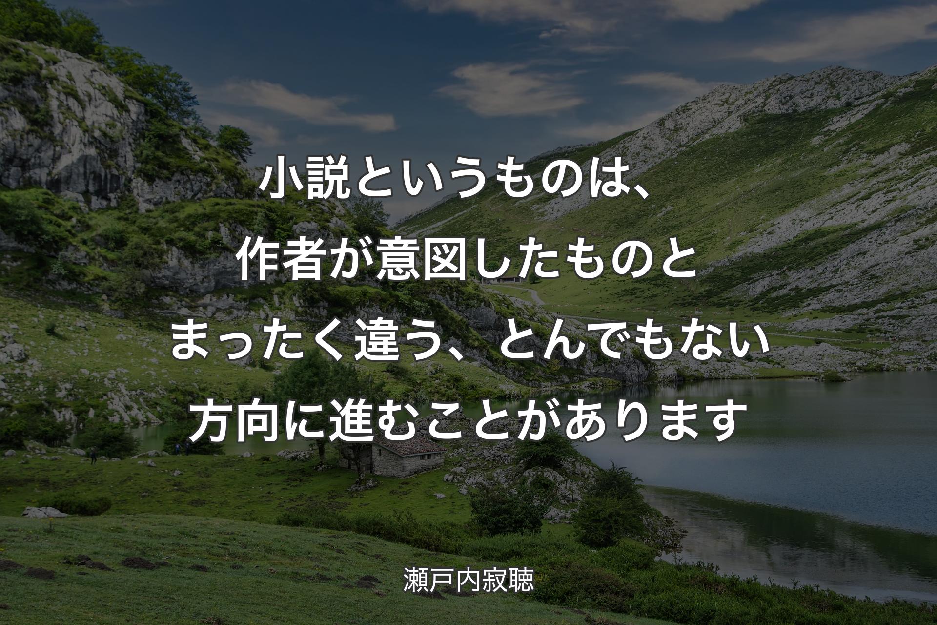 【背景1】小説というものは、作者が意図したものとまったく違う、とんでもない方向に進むことがあります - 瀬戸内寂聴