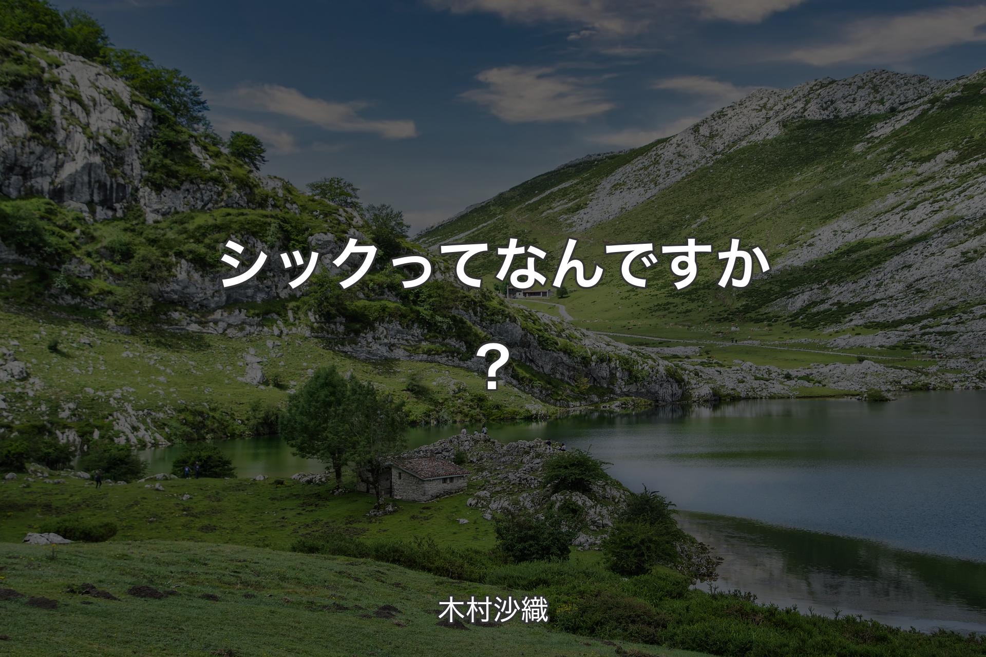 【背景1】シックってなんですか？ - 木村沙織