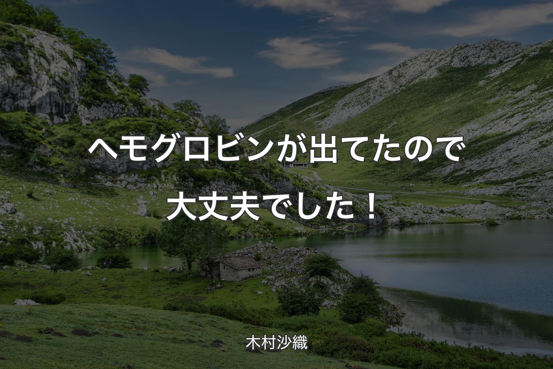 【背景1】ヘモグロビンが出てたので大丈夫でした！ - 木村沙織