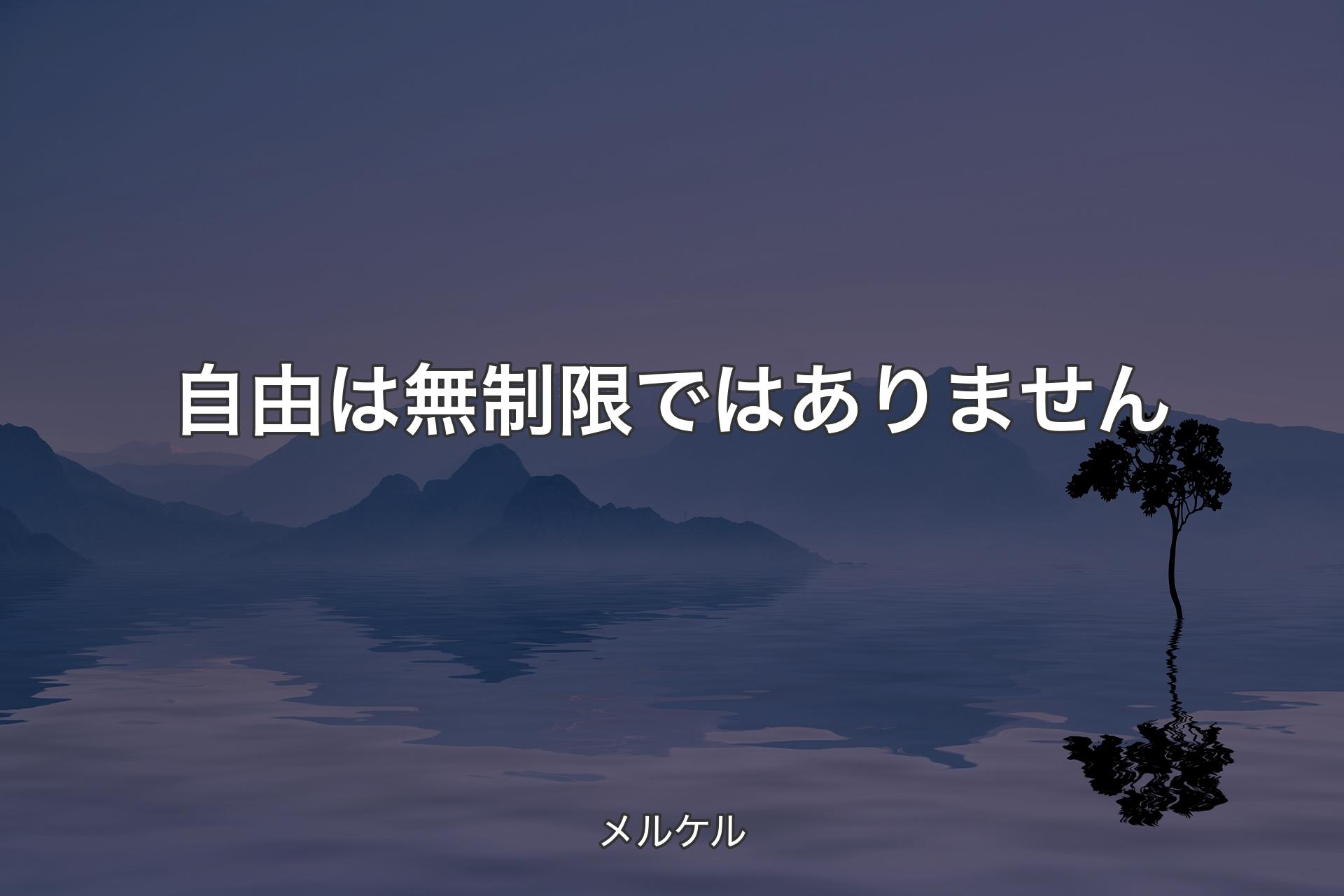 【背景4】自由は無制限ではありません - メルケル