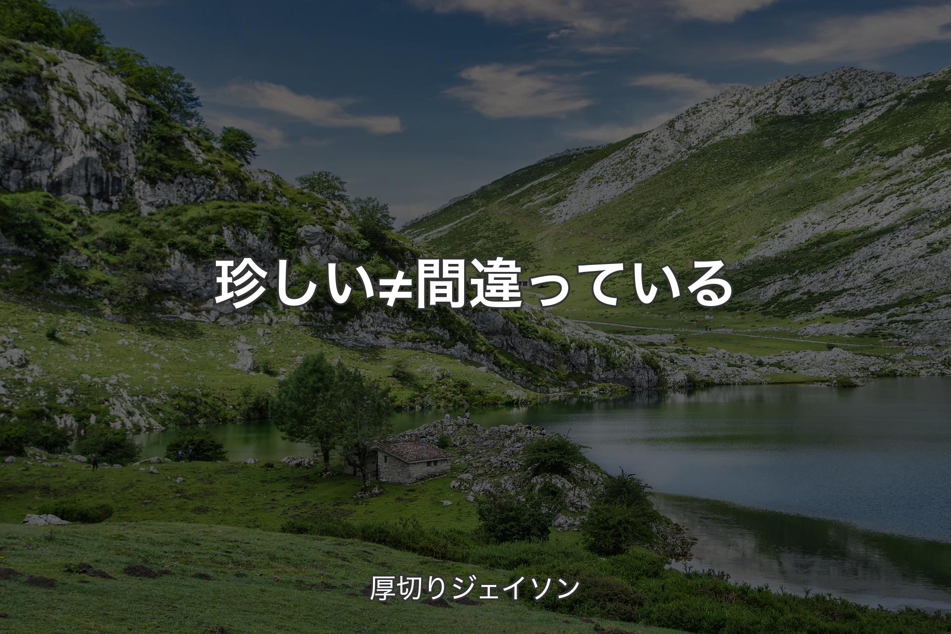 【背景1】珍しい≠間違っている - 厚切りジェイソン