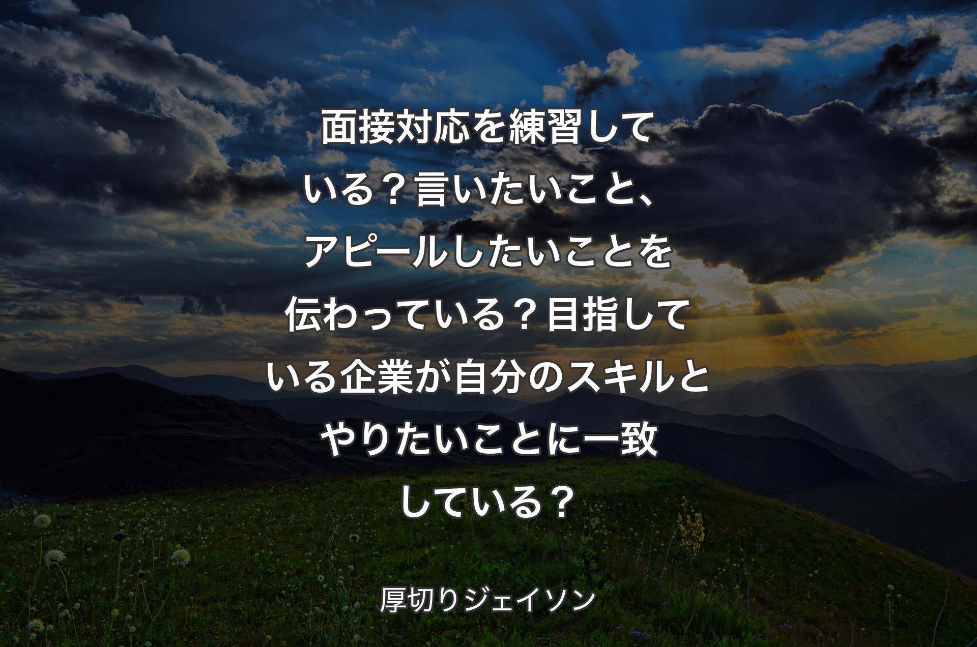 面接対応を練習している？言いたいこと、アピールしたいことを伝わっている？目指している企業が自分のスキルとやりたいことに一致している？ - 厚切りジェイソン