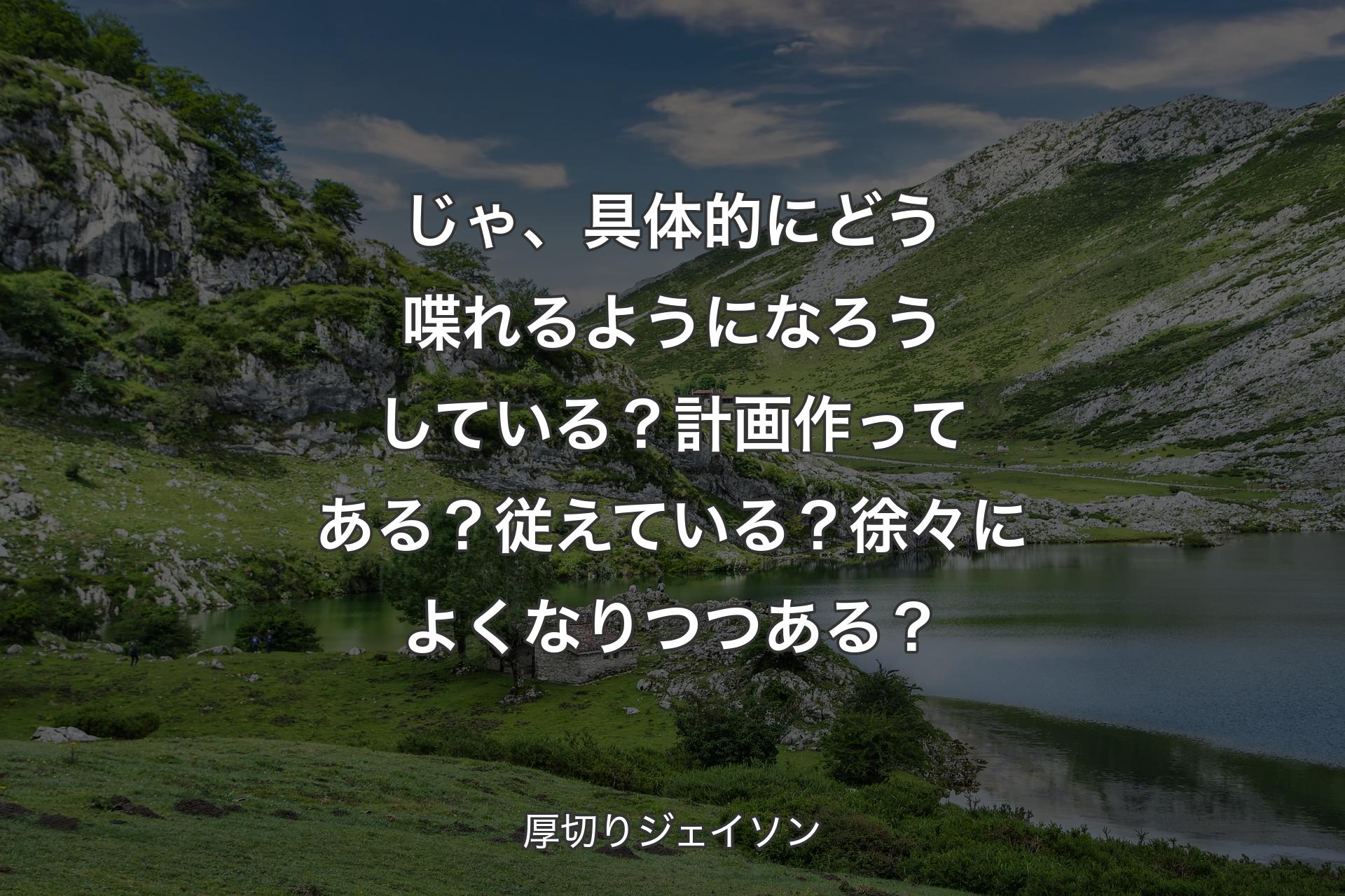 【背景1】じゃ、具体的にどう喋れるようになろうしている？計画作ってある？従えている？徐々によくなりつつある？ - 厚切りジェイソン