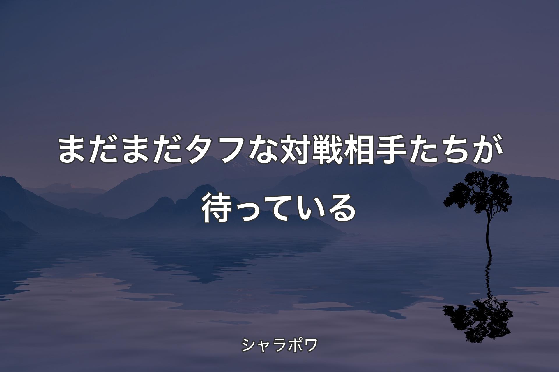 【背景4】まだまだタフな対戦相手たちが待っている - シャラポワ