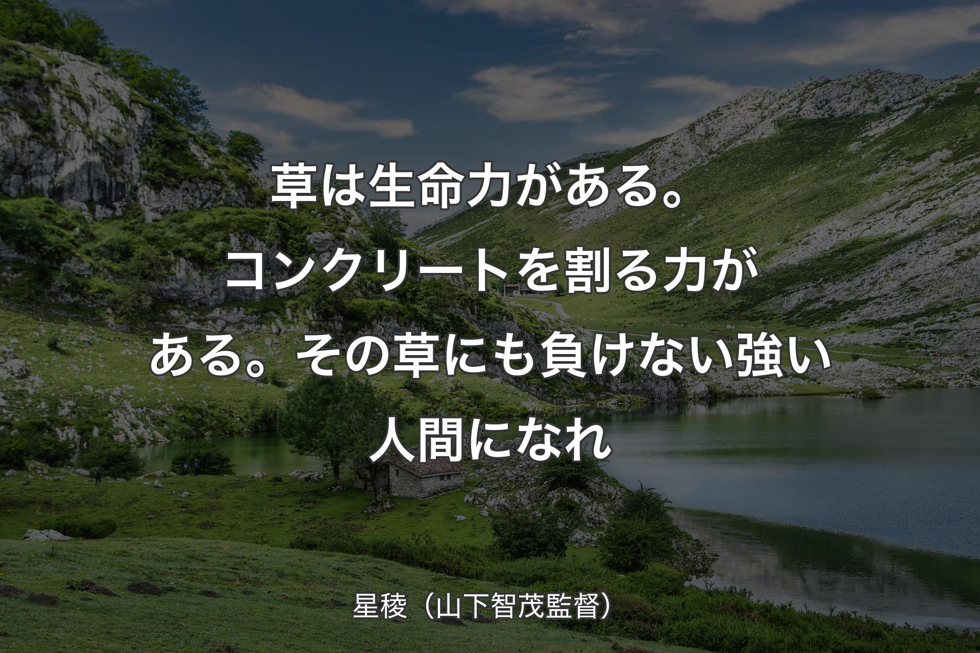 【背景1】草は生命力がある。コンクリートを割る力がある。その草にも負けない強い人間になれ - 星稜（山下智茂監督）