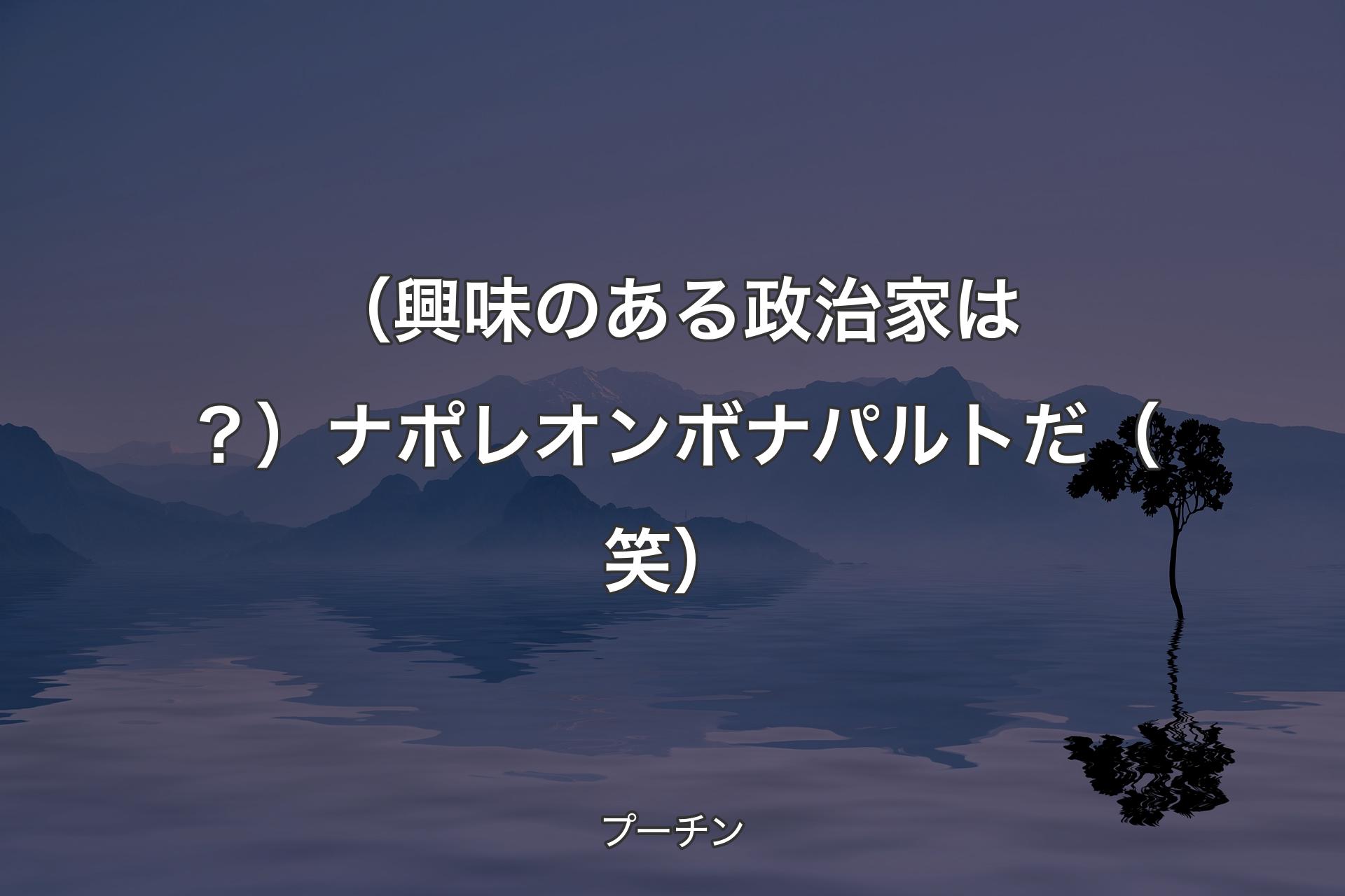 【背景4】（興味のある政治家は？）ナポレオンボナパルトだ（笑） - プーチン