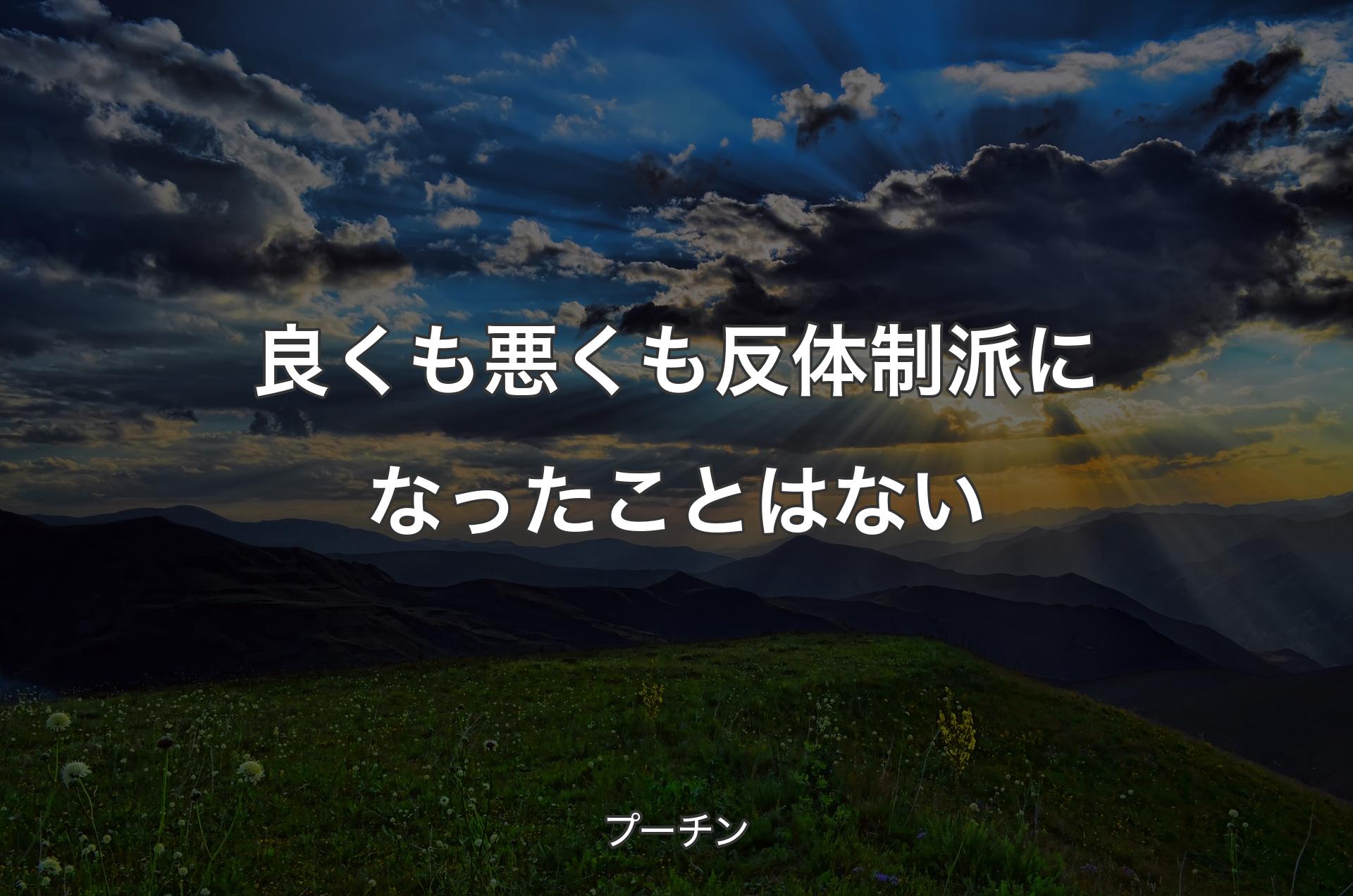 良くも悪くも反体制派になったことはない - プーチン