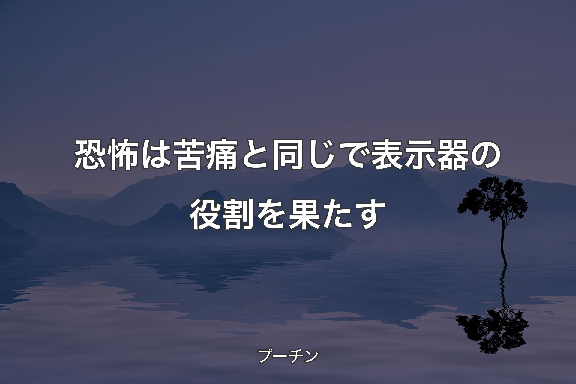 【背景4】恐怖は苦痛と同じで表示器の役割を果たす - プーチン