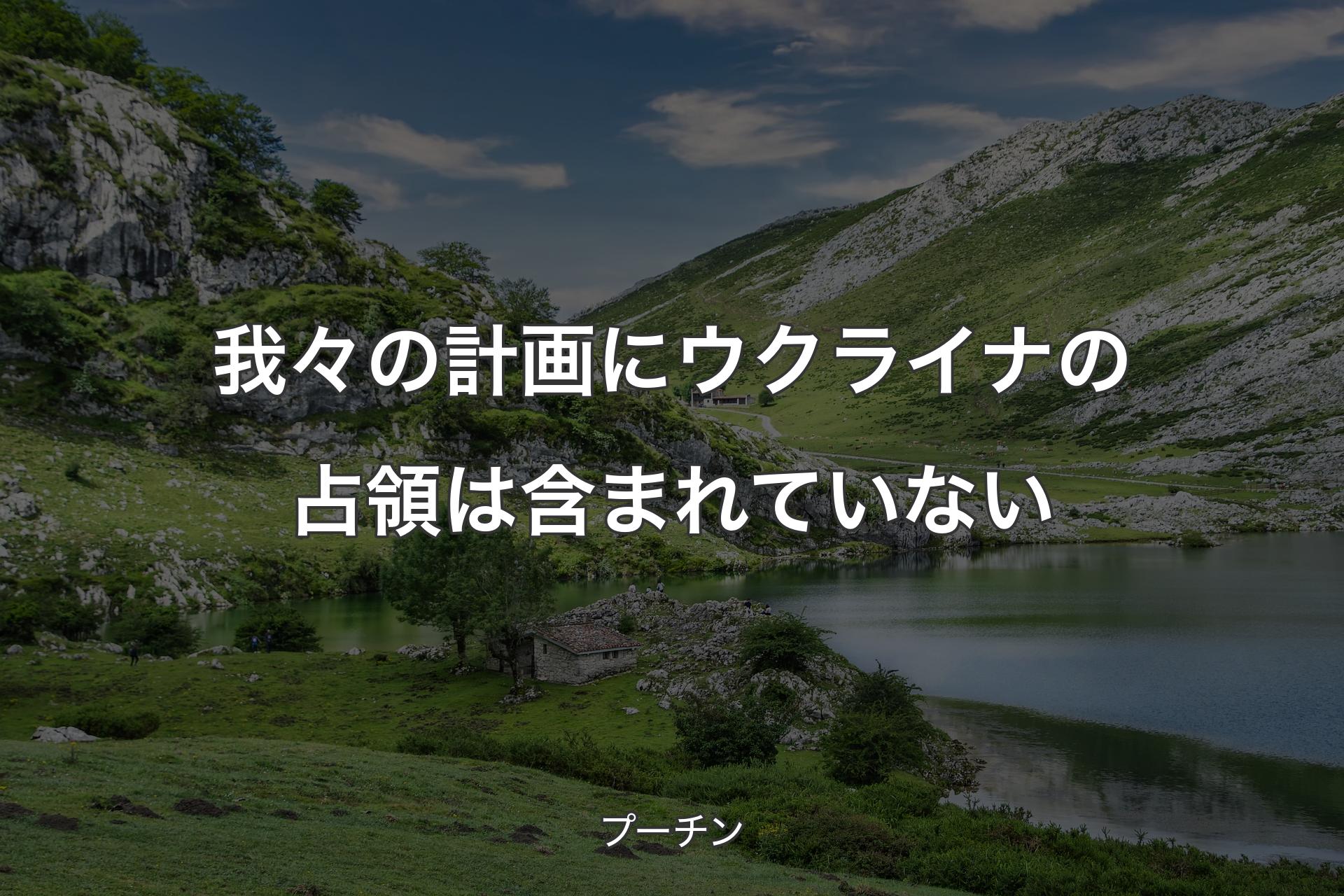 【背景1】我々の計画にウクライナの占領は含まれていない - プーチン