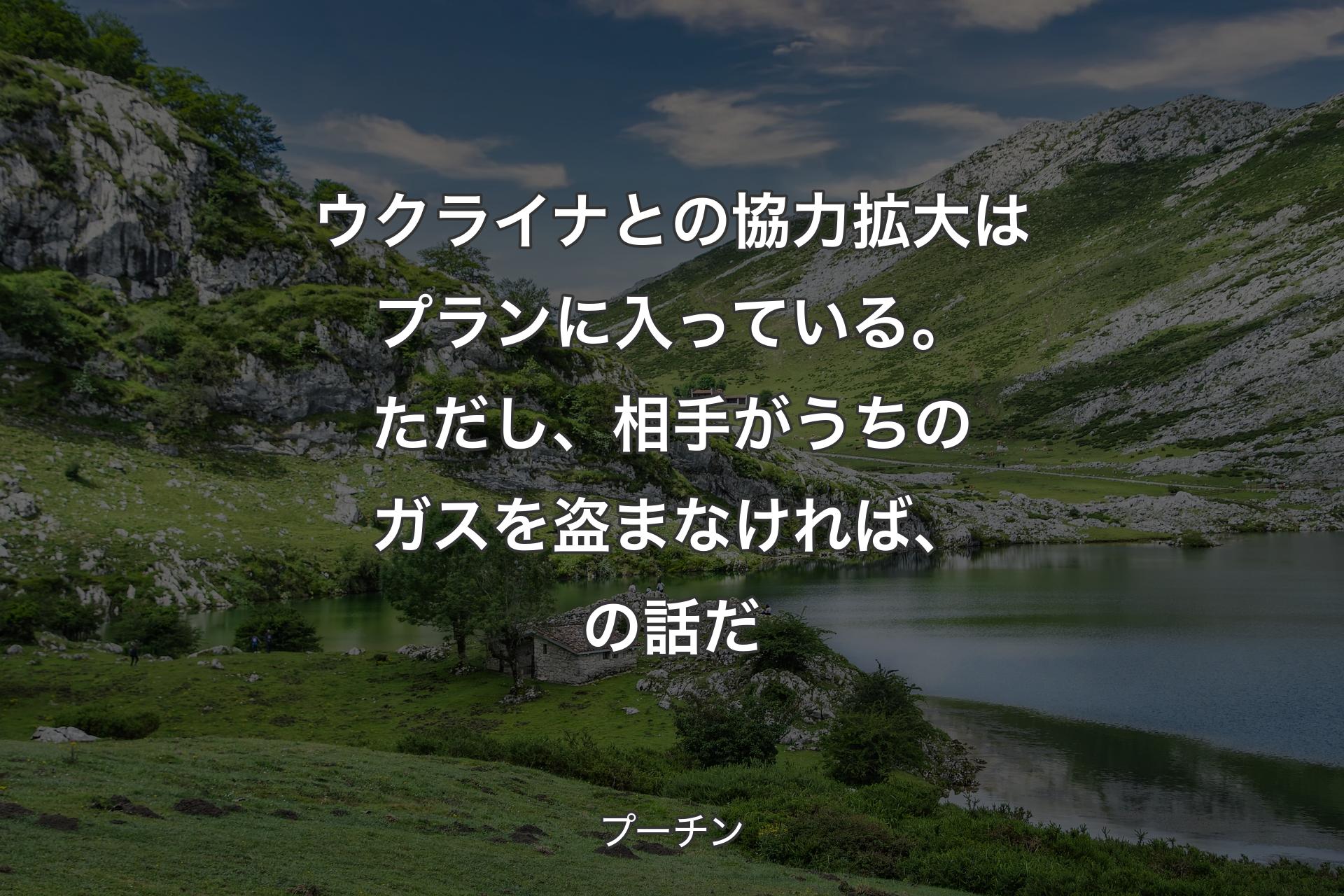 ウクライナとの協力拡大はプランに入っている。た�だし、相手がうちのガスを盗まなければ、の話だ - プーチン