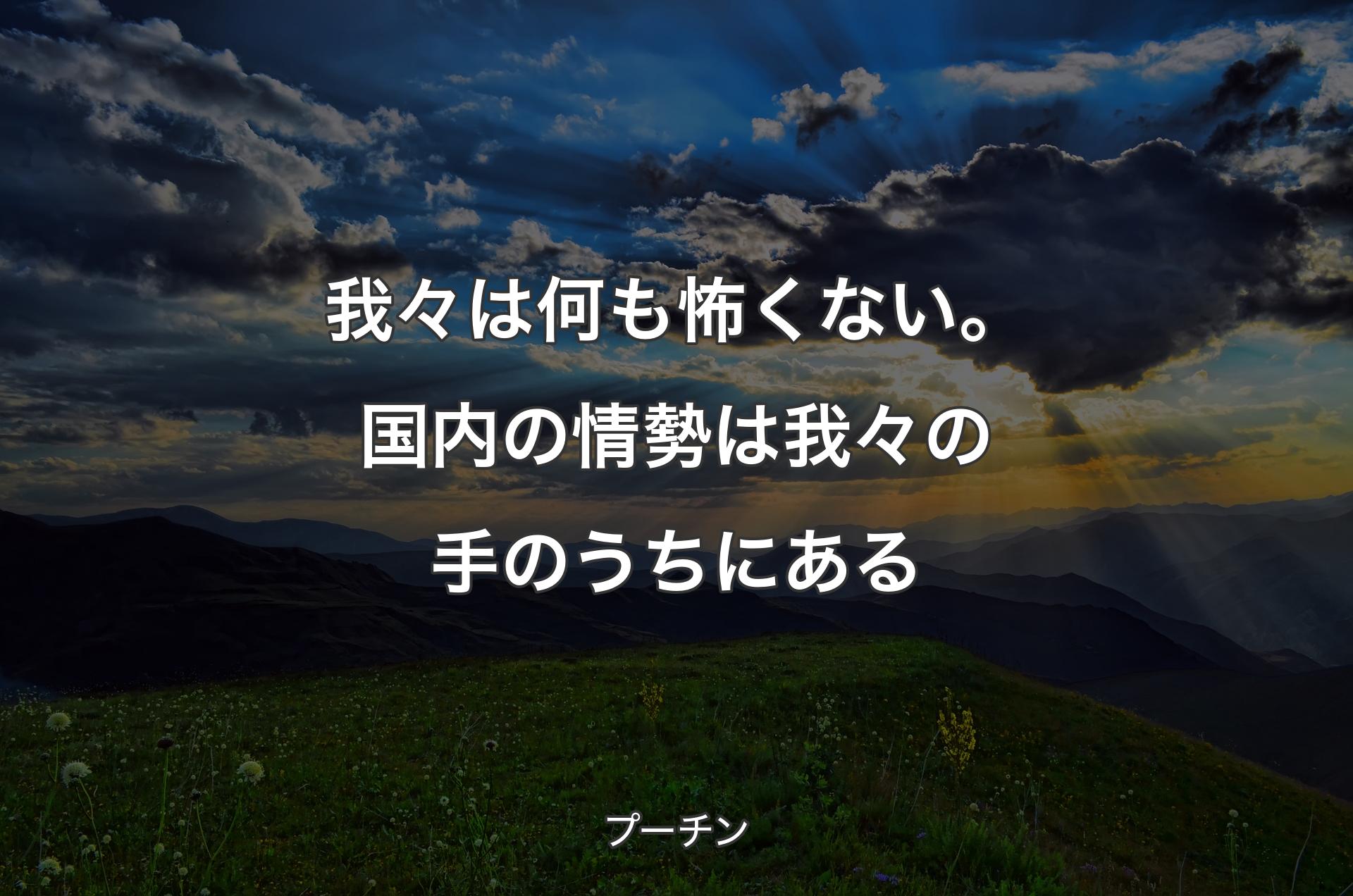 我々は何も怖くない。国内の情勢は我々の手のうちにある - プーチン