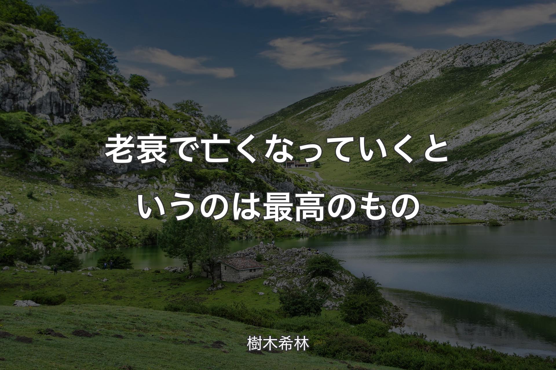 【背景1】老衰で亡くなっていくというのは最高のもの - 樹木希林