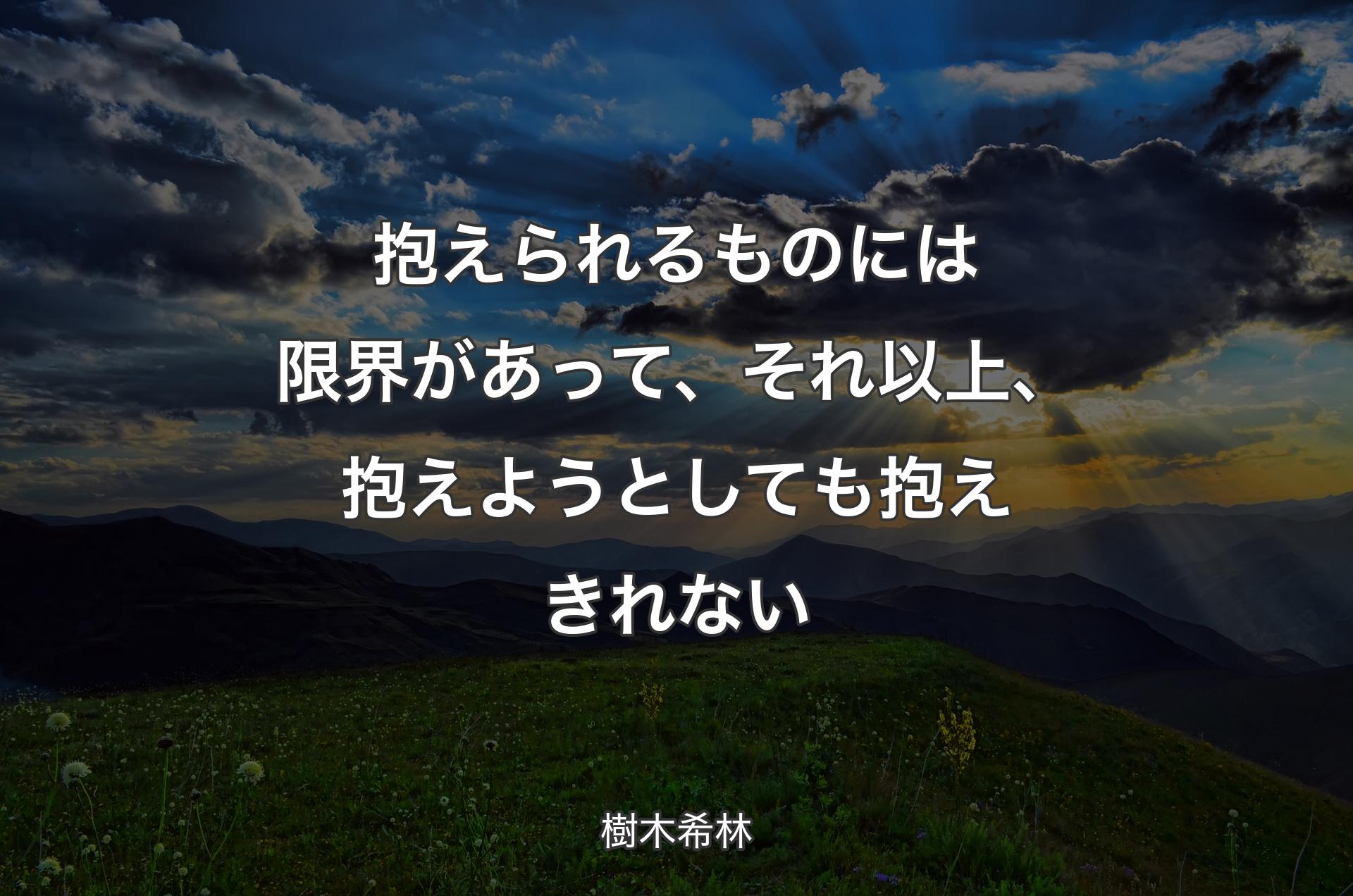 抱えられるものには限界があって、それ以上、抱えようとしても抱えきれない - 樹木希林