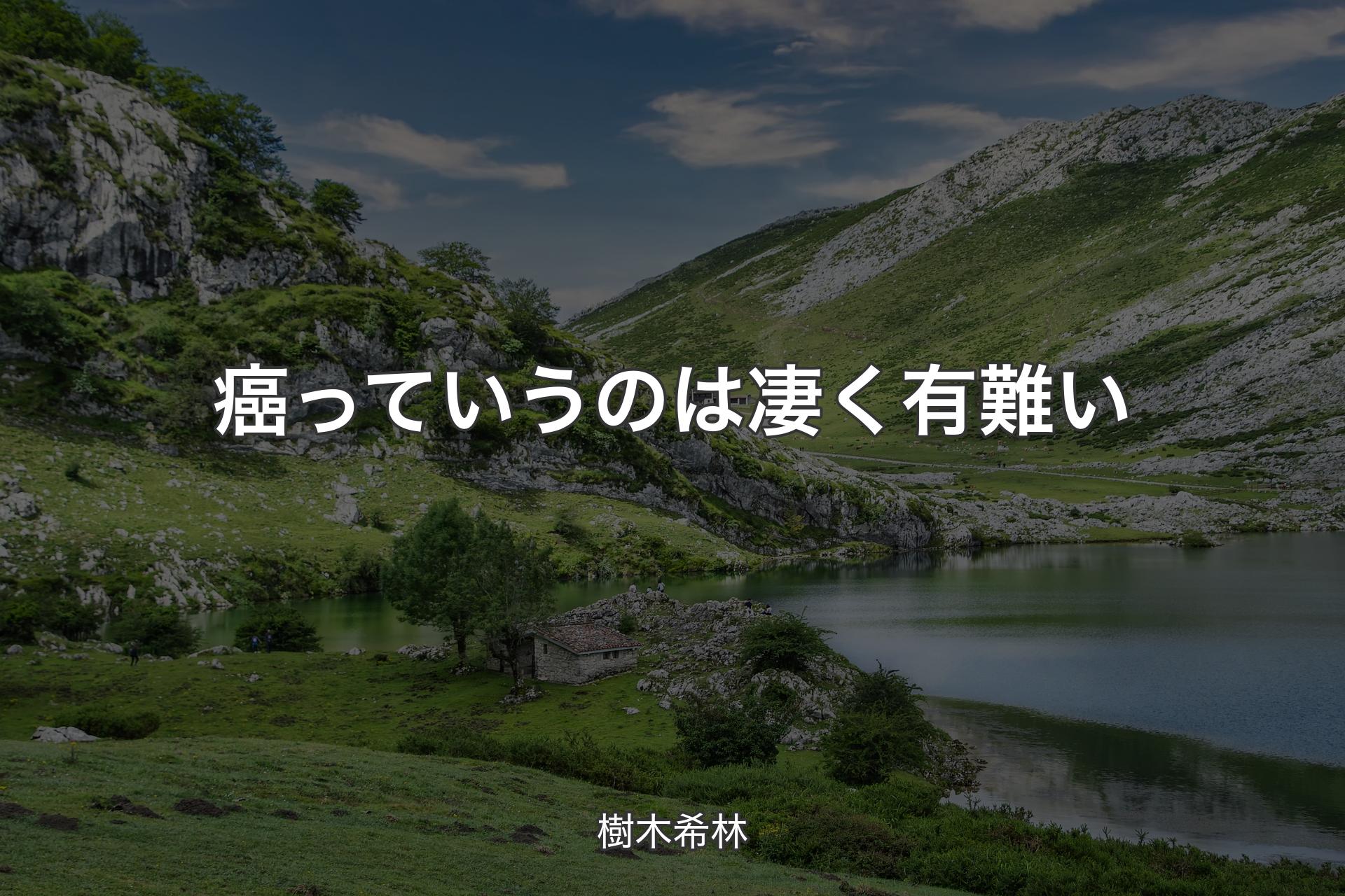 【背景1】癌っていうのは凄く有難い - 樹木希林