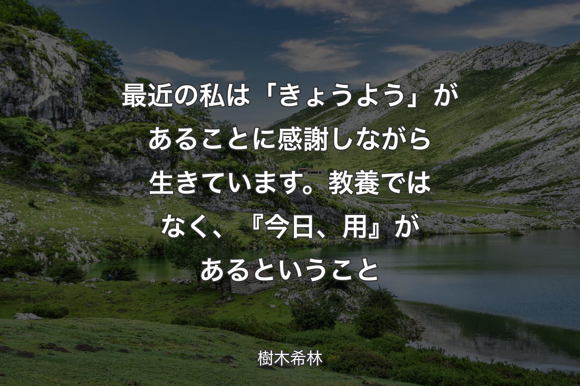 【背景1】最近の私は「きょうよう」があることに感謝しながら生きています。教養ではなく、『今日、用』があるということ - 樹木希林